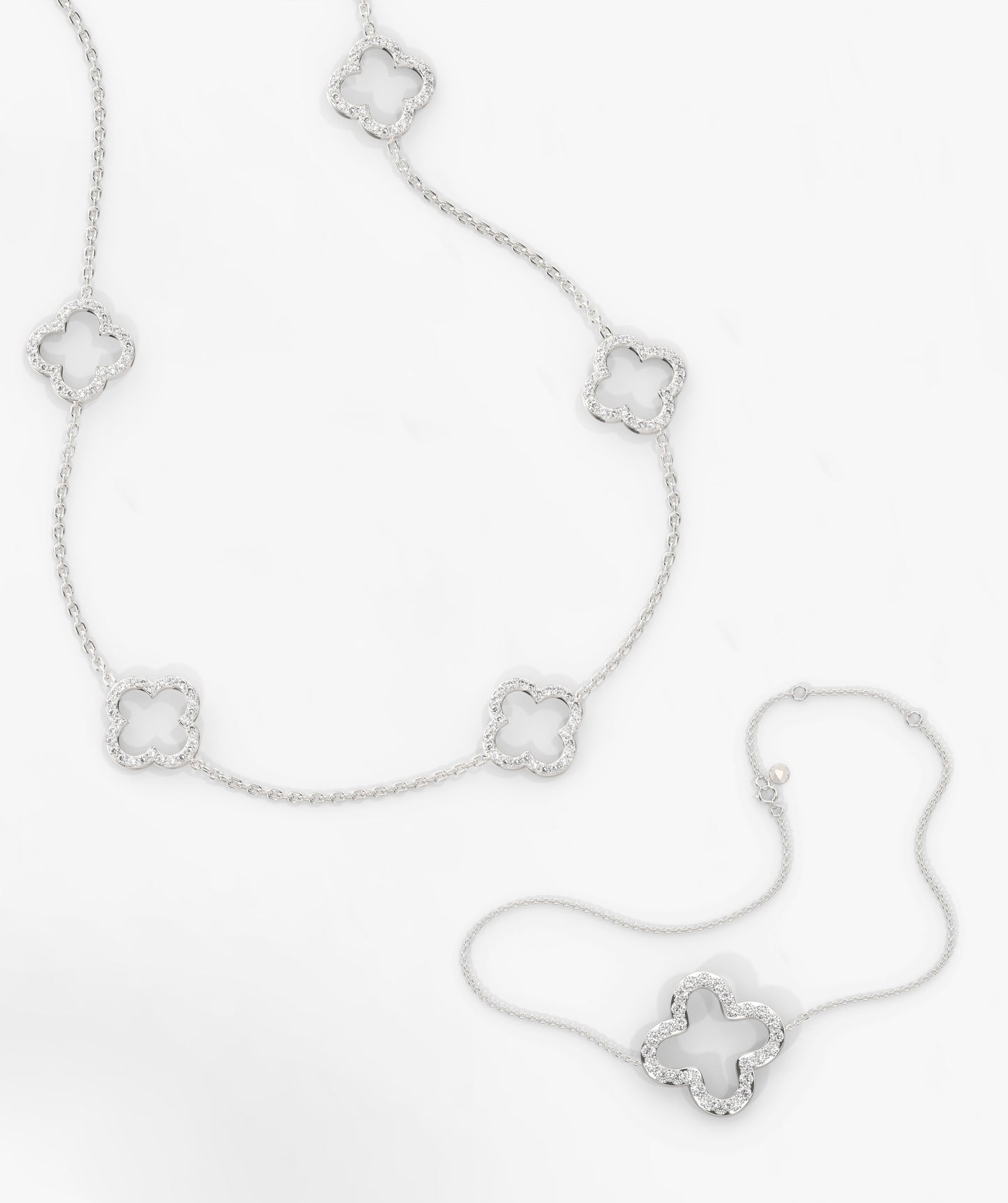 Diamond Quatrefoil Jewelry Set