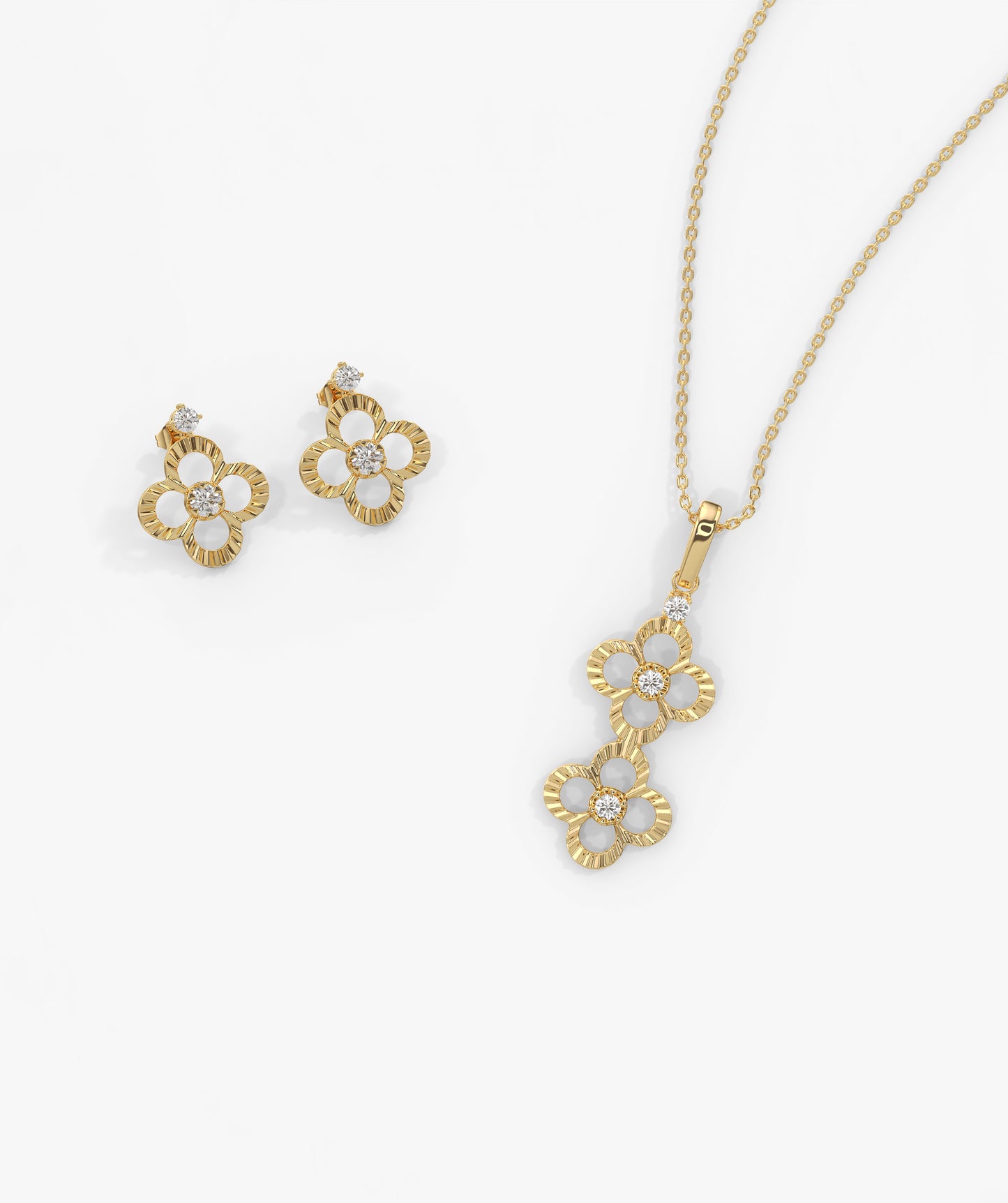 Floral Diamond Jewelry Set