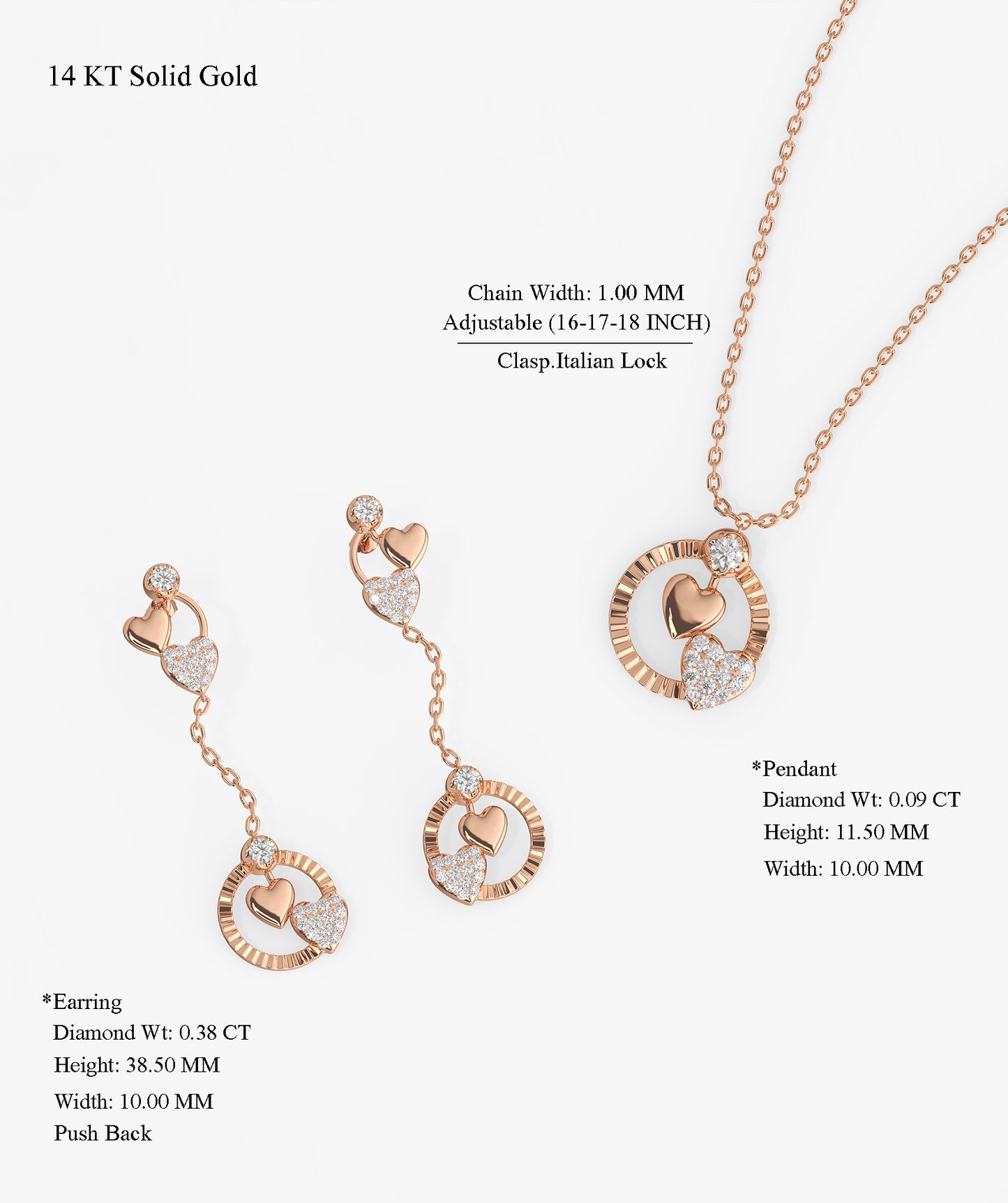 Heart Drop Jewelry Set