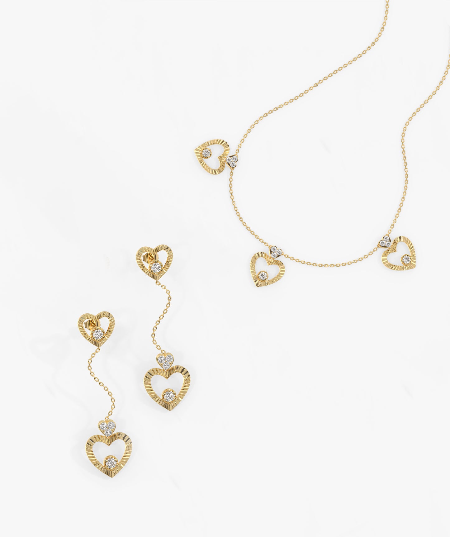 Diamond Heart Jewelry Set
