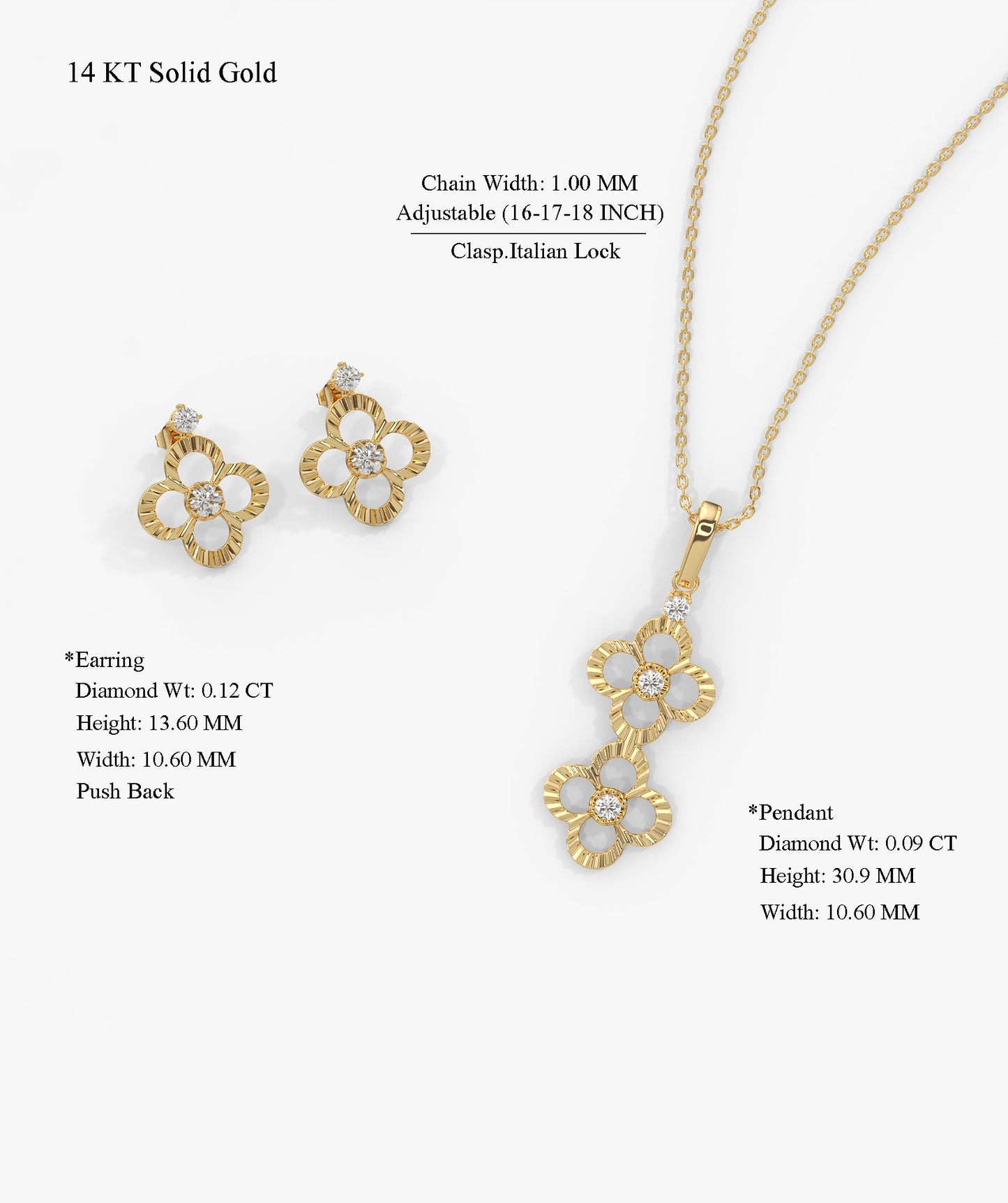 Floral Diamond Jewelry Set