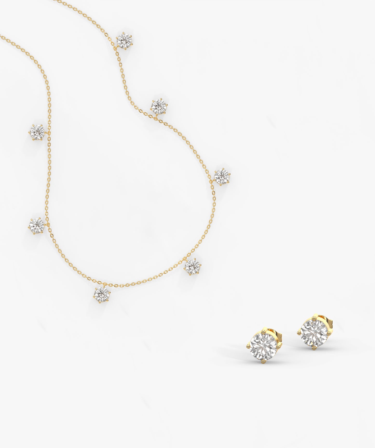 14K Gold Diamond Jewelry Set