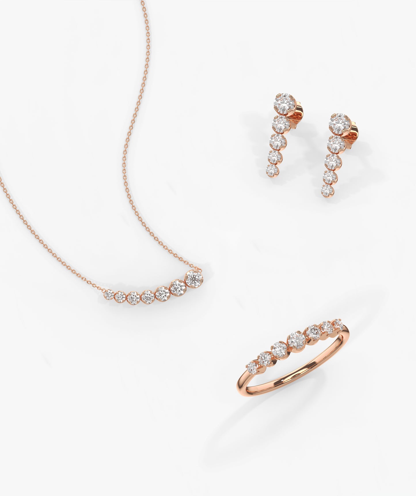 14K Gold Diamond Jewelry Set