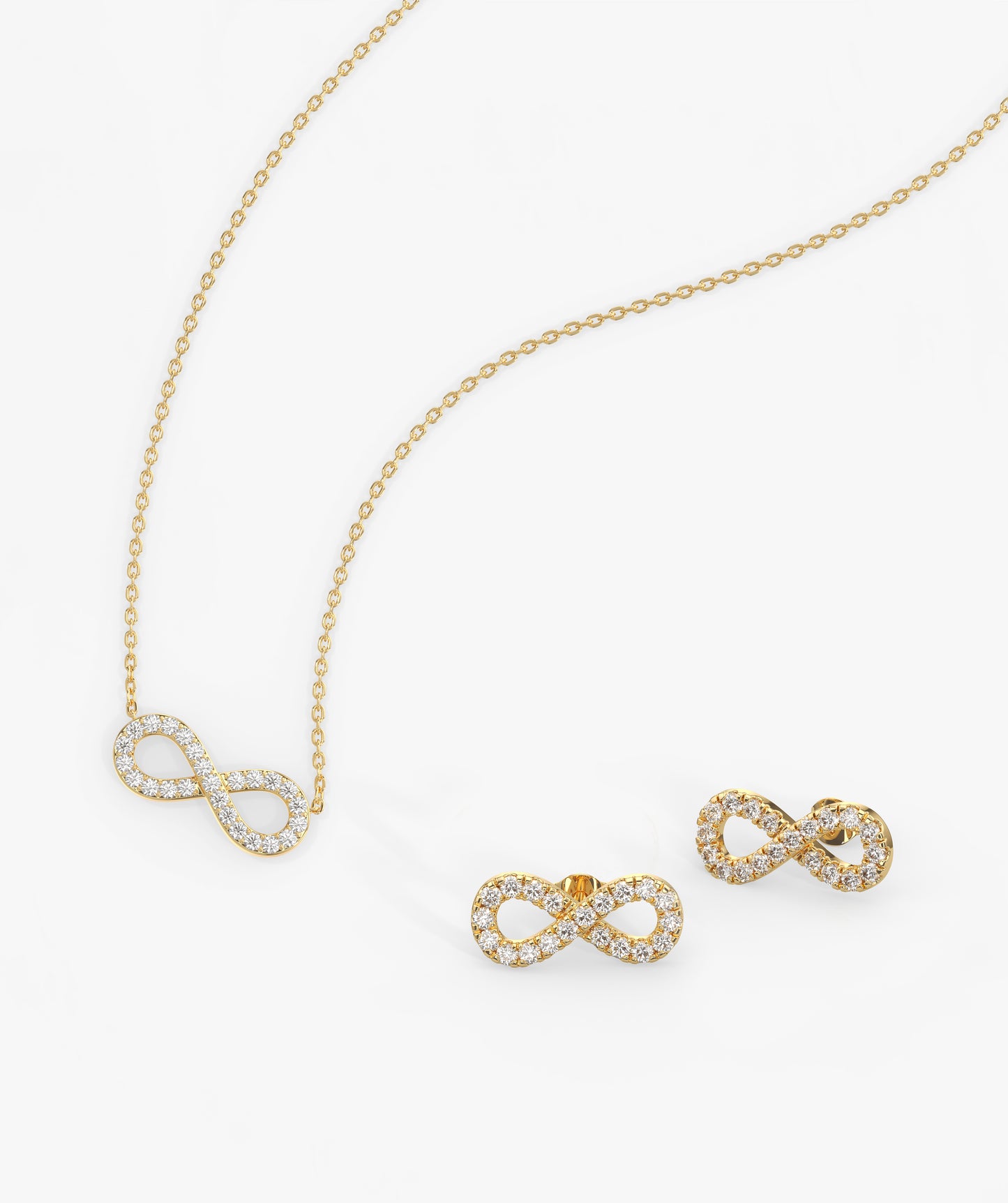 Infinity Diamond Necklace & Earrings Gift Set