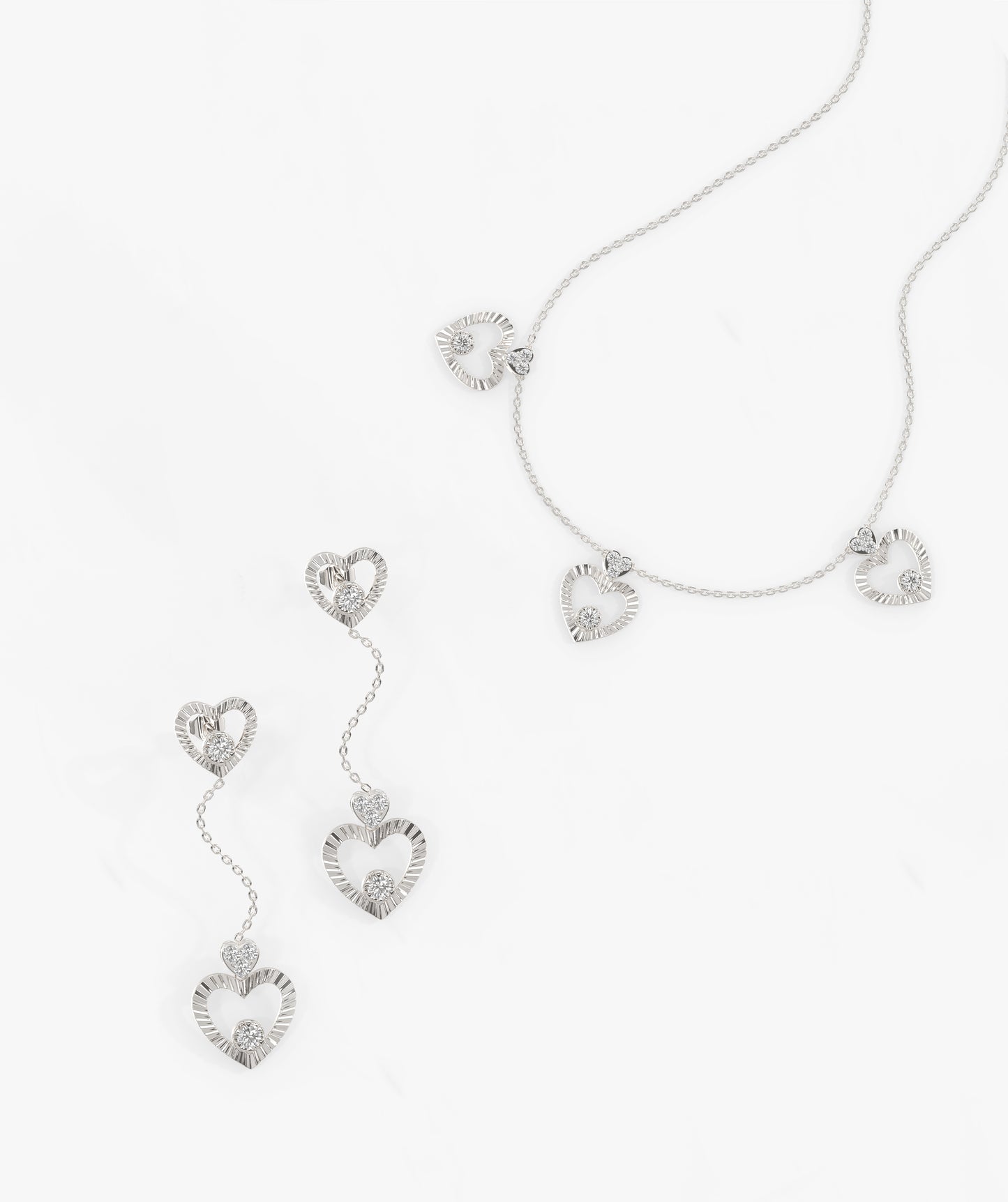 Diamond Heart Jewelry Set
