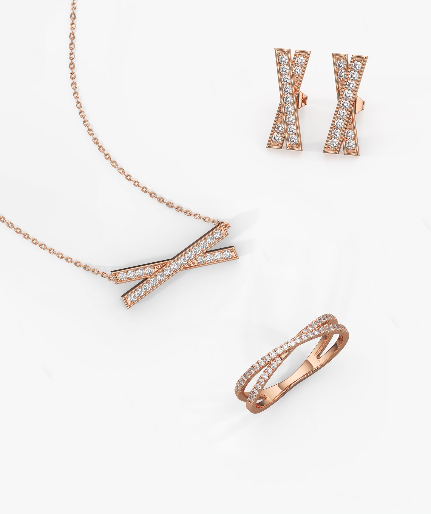 Modern Crisscross Jewelry Set