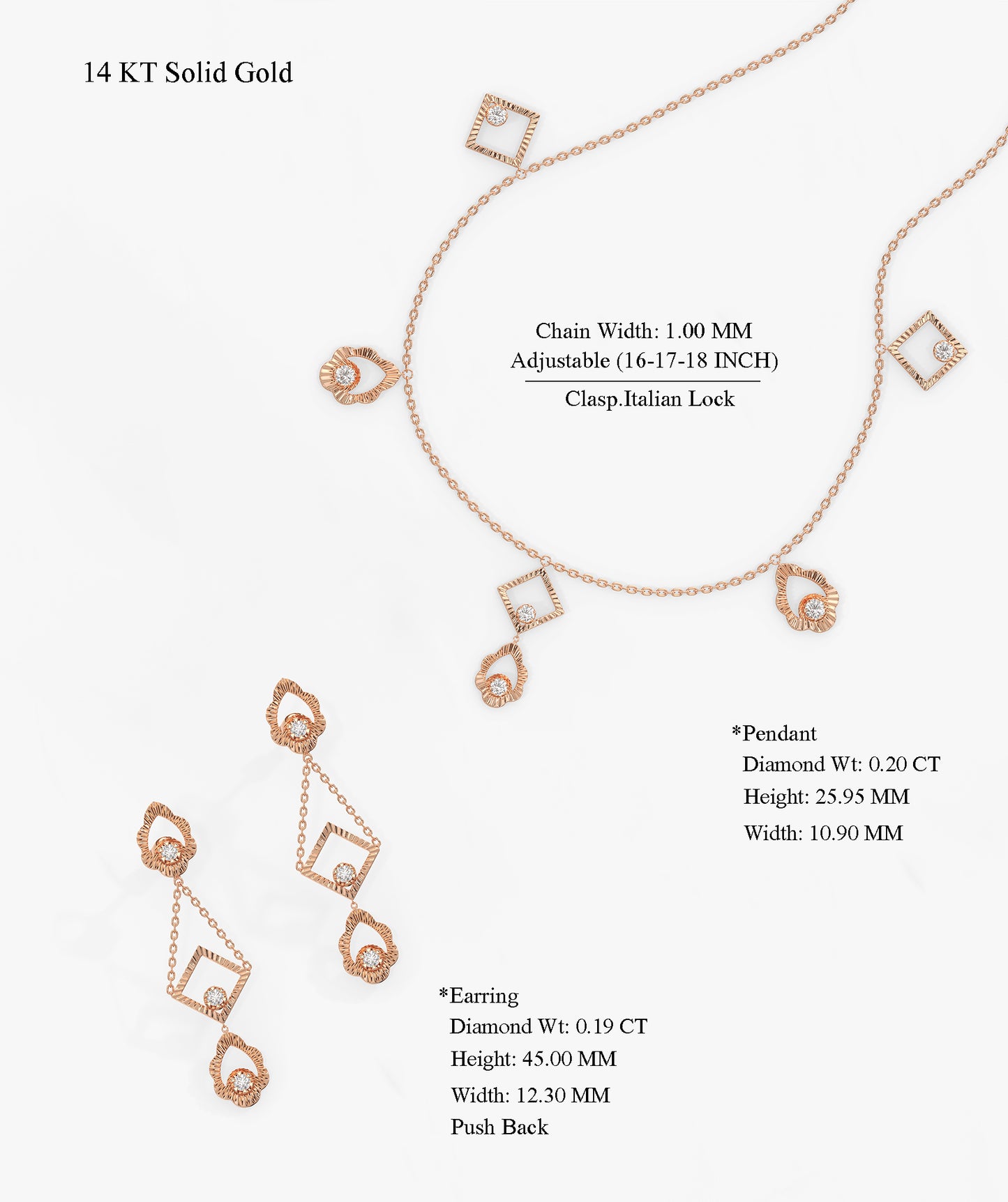 Geometric Diamond Jewelry Set