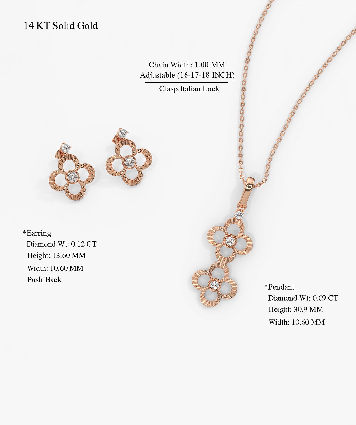 Floral Diamond Jewelry Set