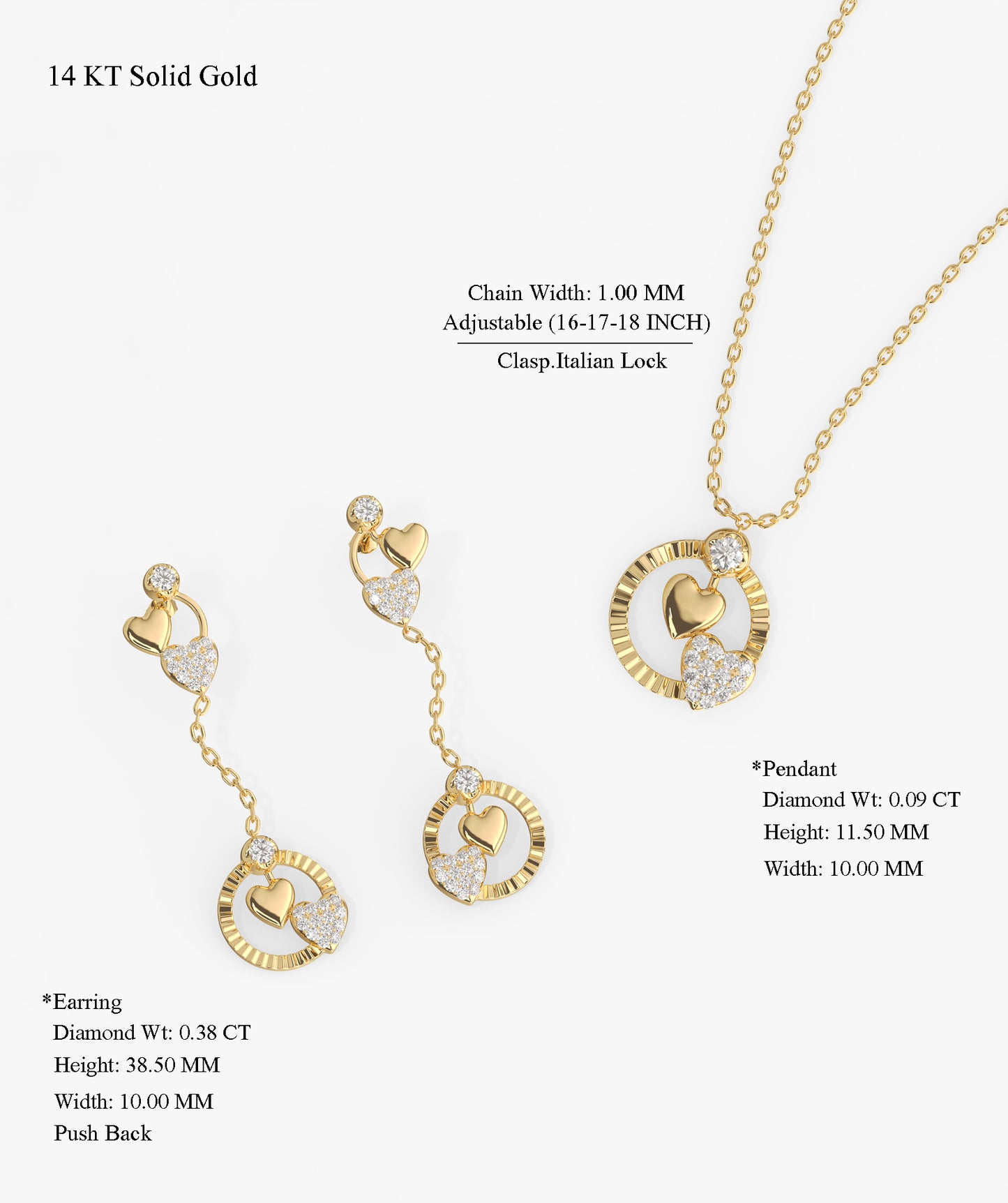 Heart Drop Jewelry Set