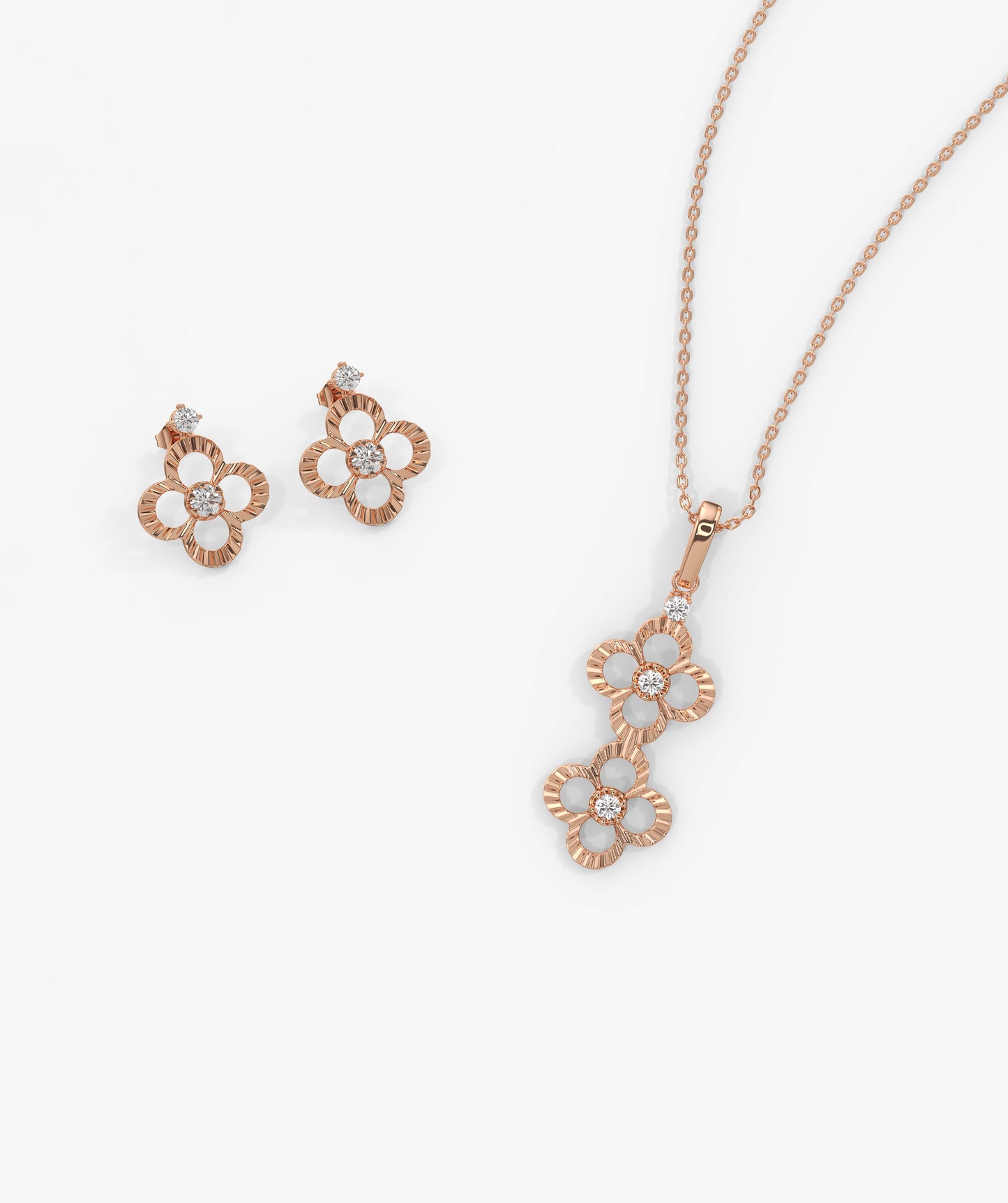Floral Diamond Jewelry Set