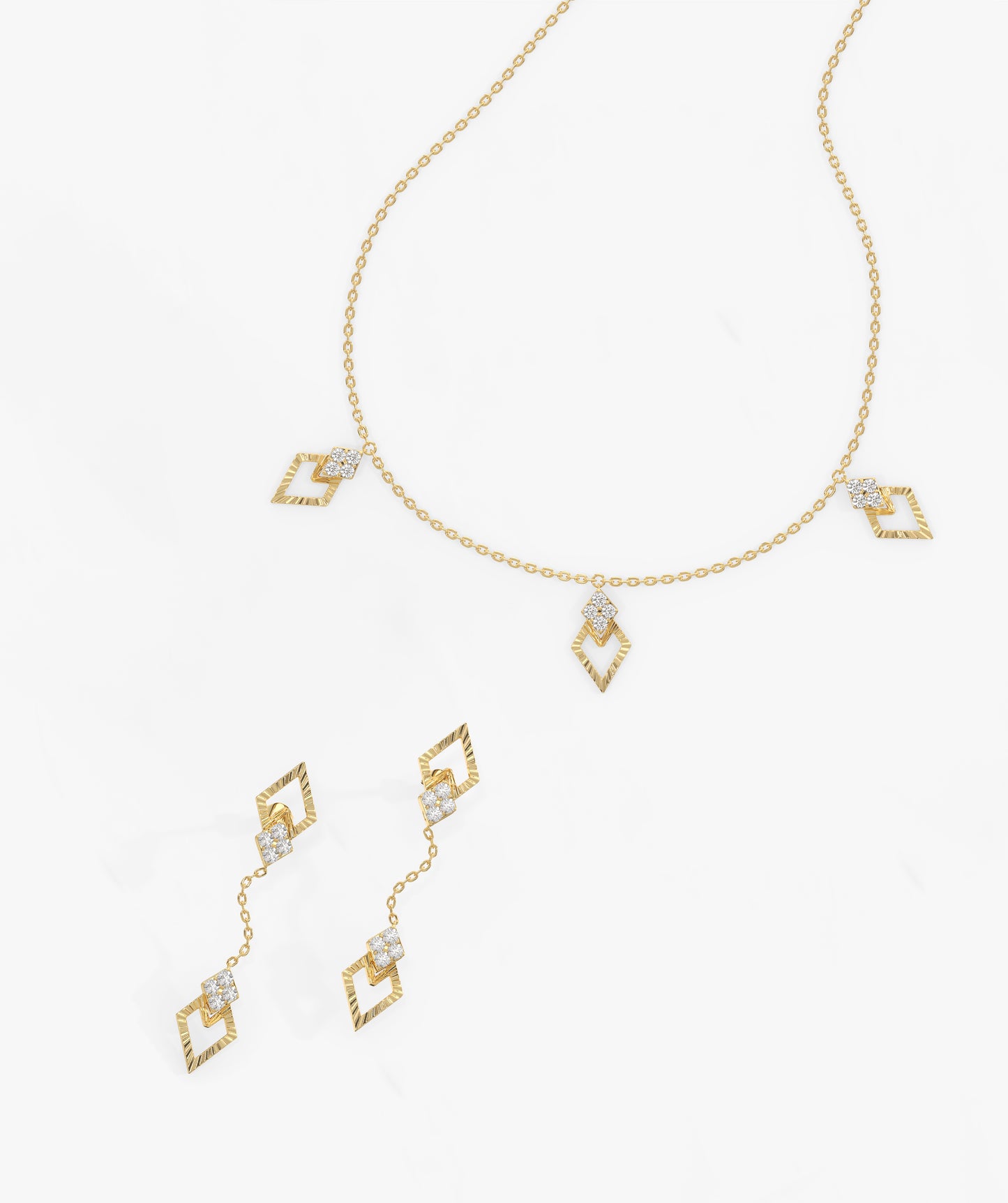 Diamond Triangle Jewelry Set