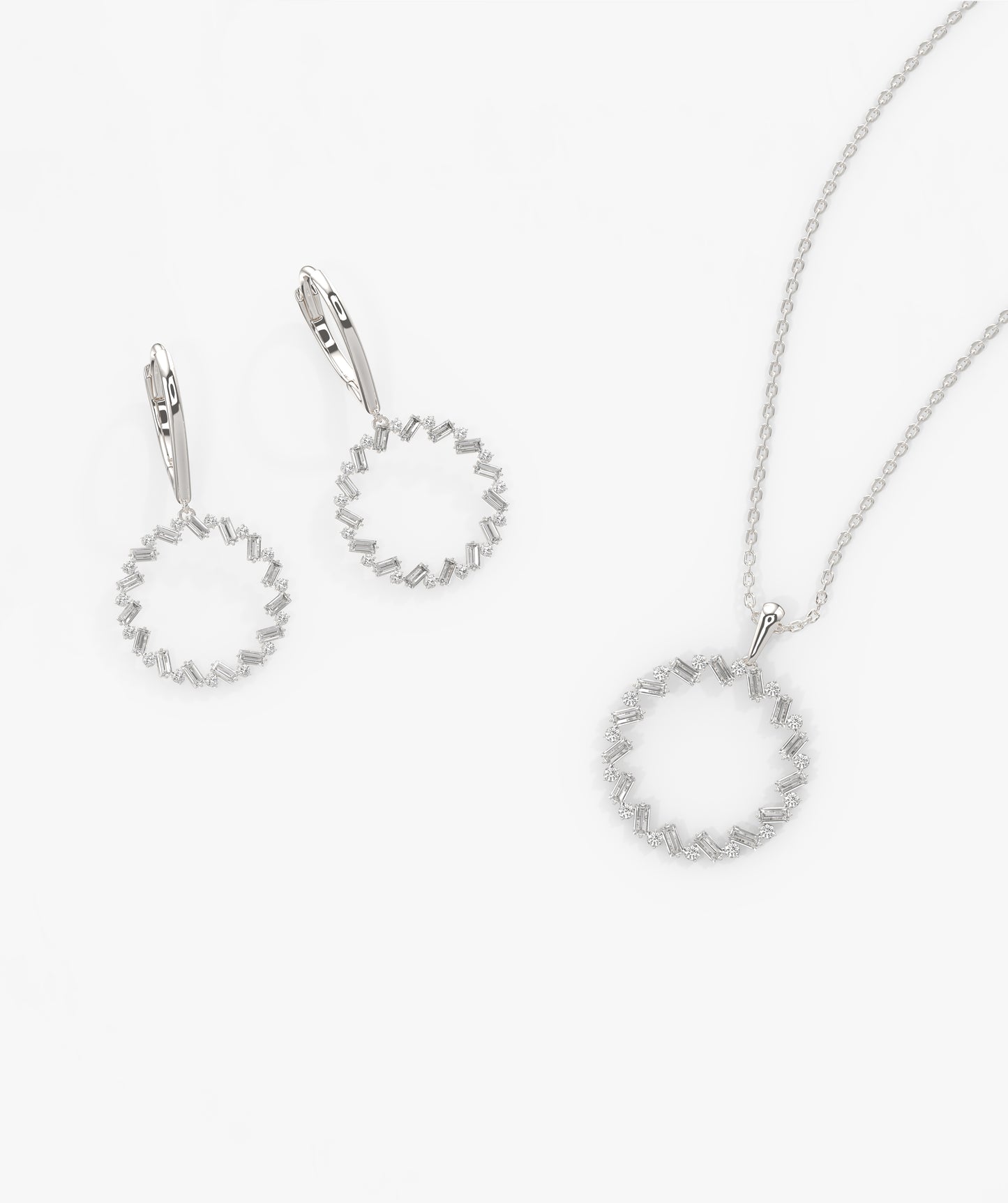 Elegant Circle Minimalist Diamond Jewelry Set