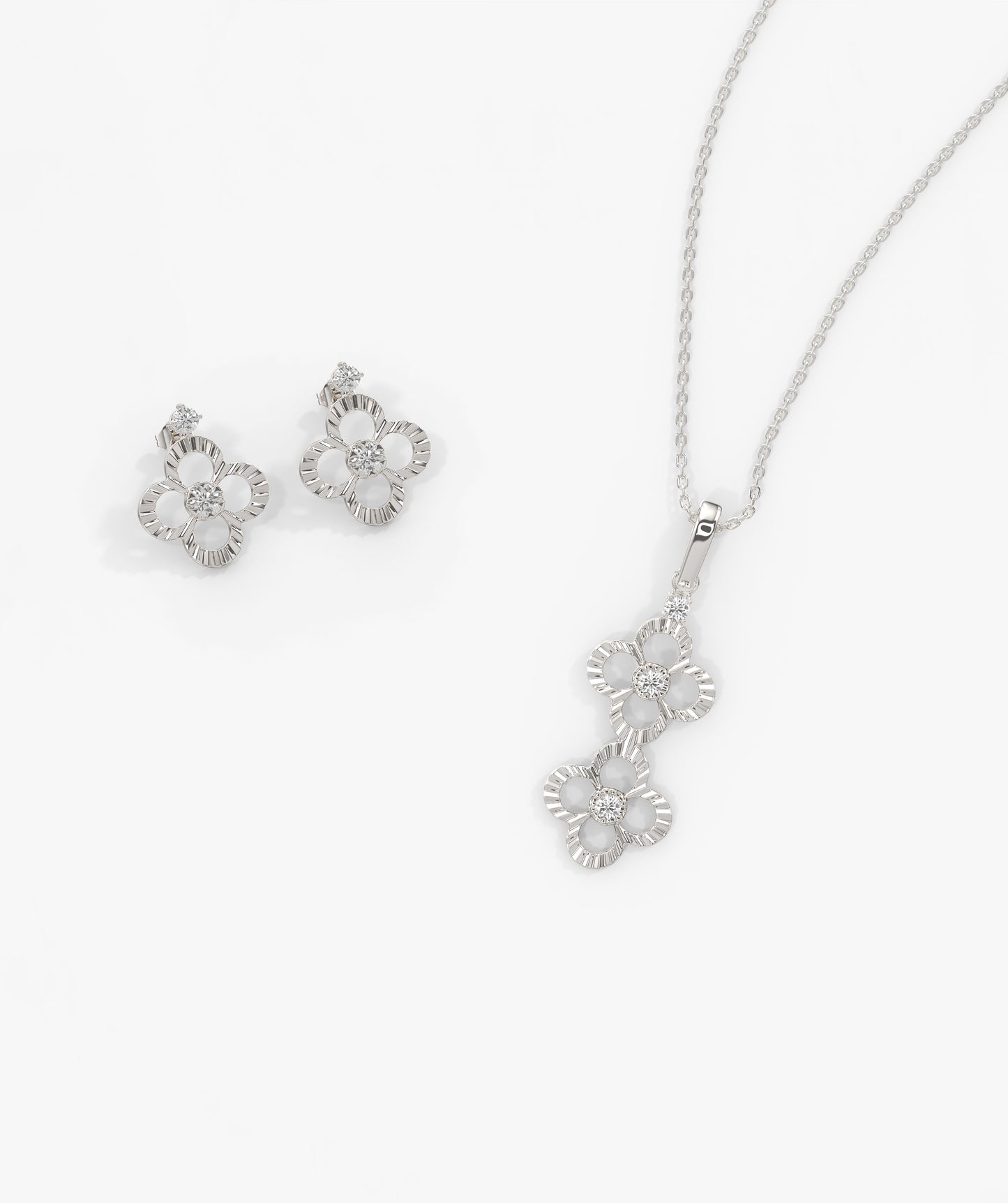 Floral Diamond Jewelry Set