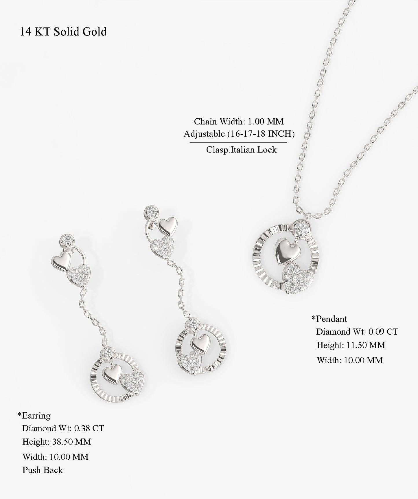 Heart Drop Jewelry Set