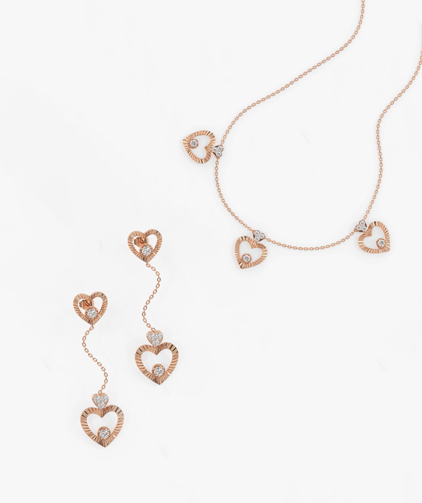 Diamond Heart Jewelry Set