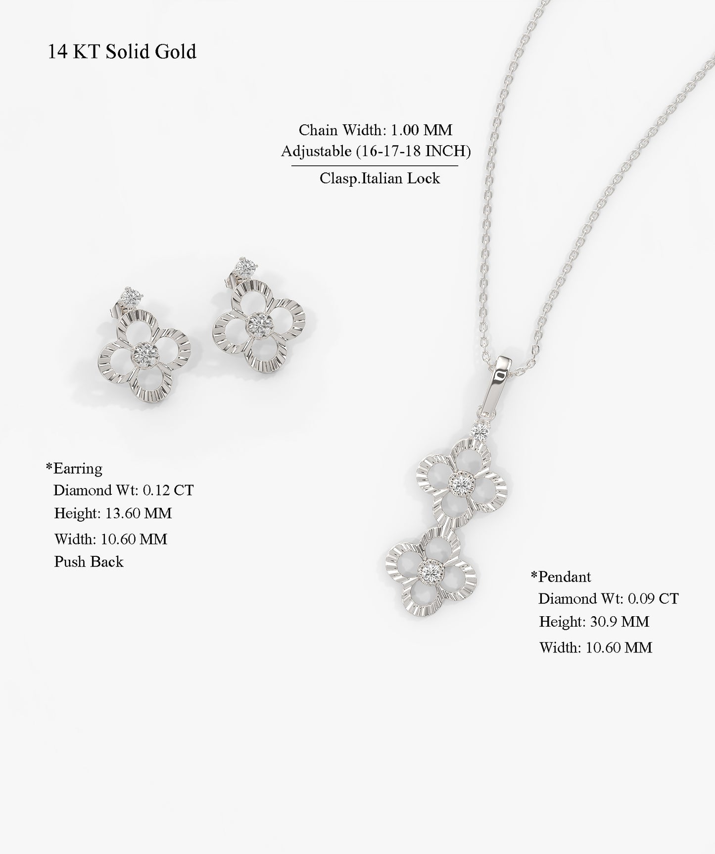 Floral Diamond Jewelry Set