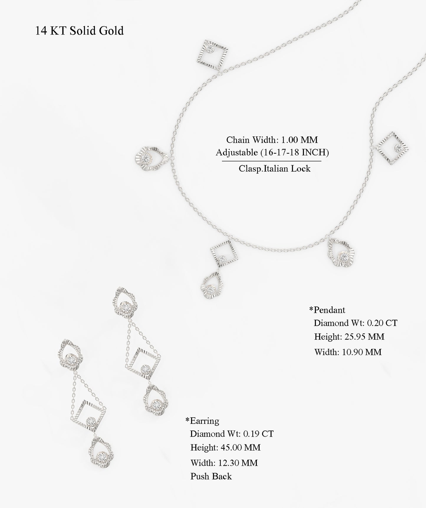 Geometric Diamond Jewelry Set