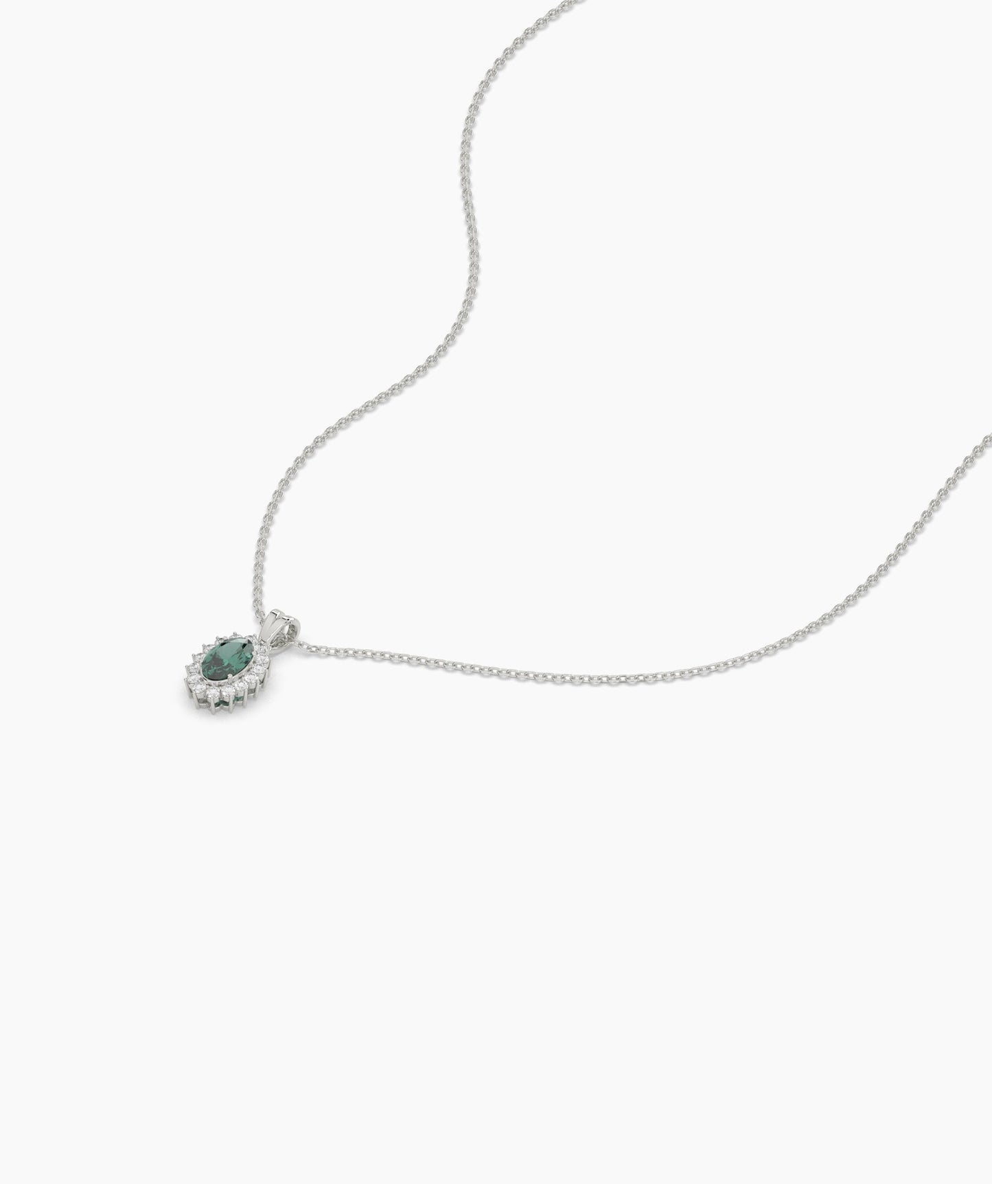 Green Majesty Classic Halo Necklace