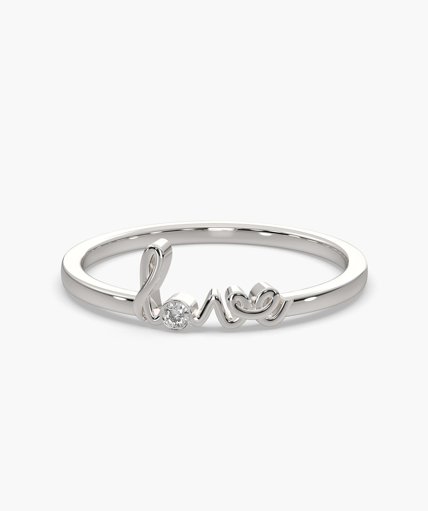Love Script Diamond Ring