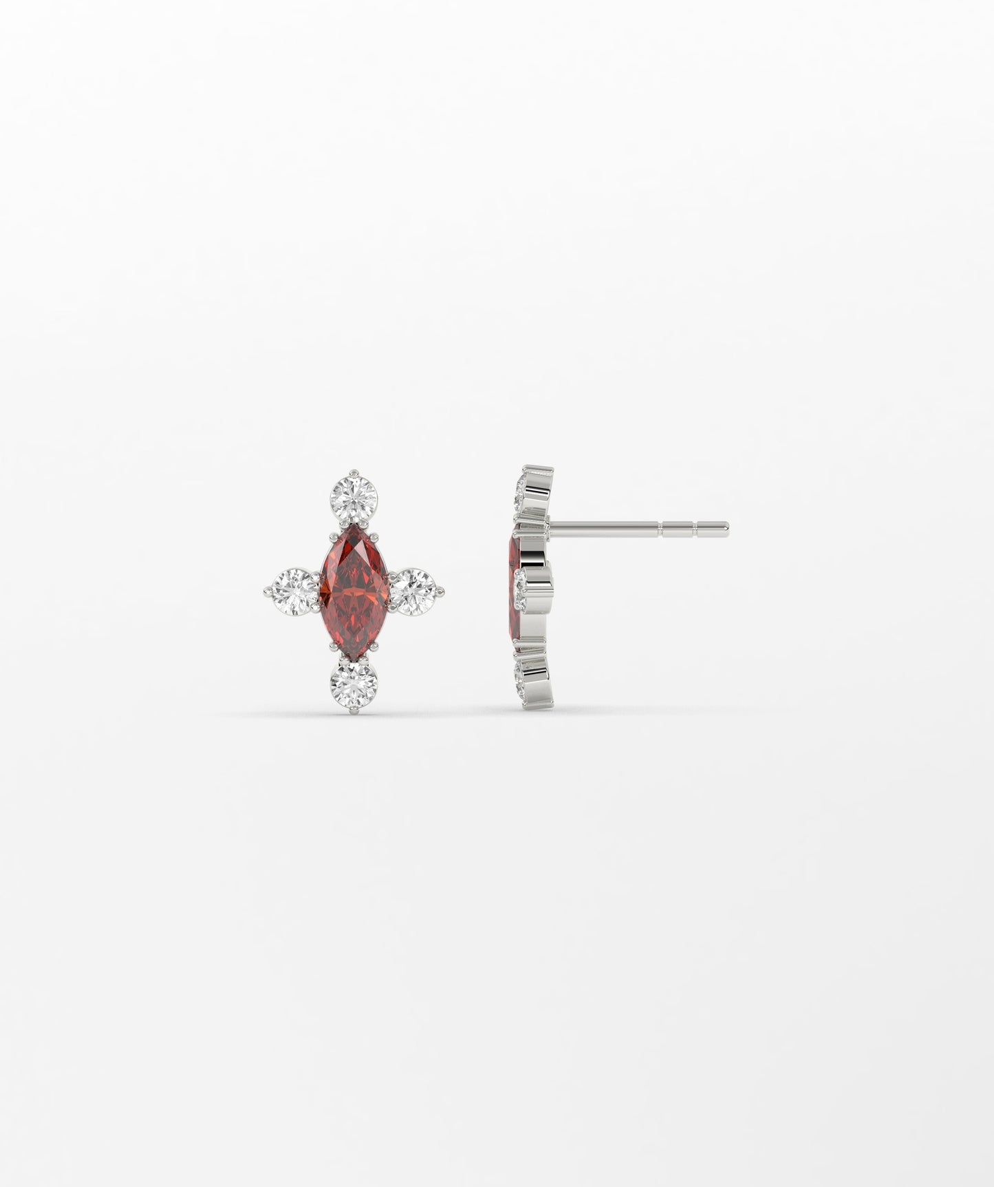 Marquise Garnet Cluster Earrings