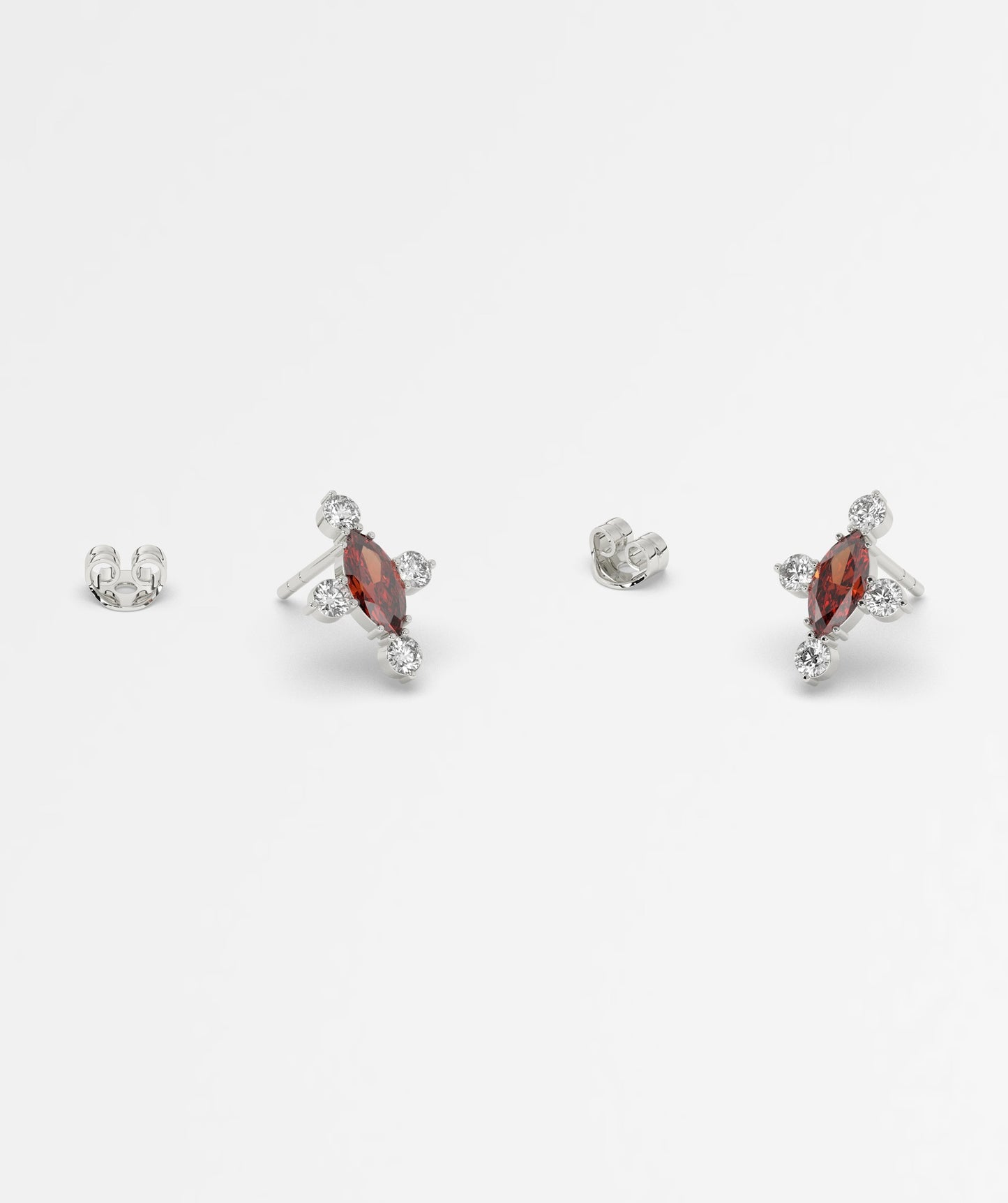 Marquise Garnet Cluster Earrings