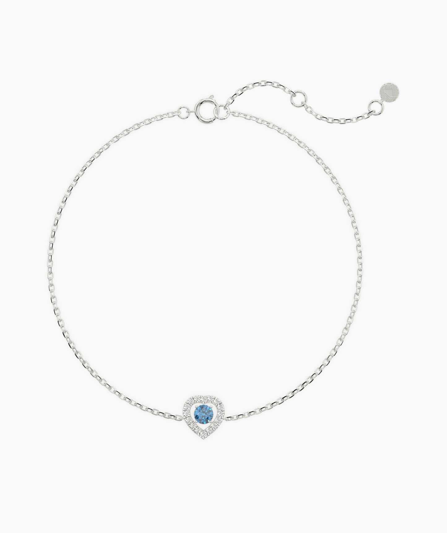Blue Diamond Heart Gold Bracelet
