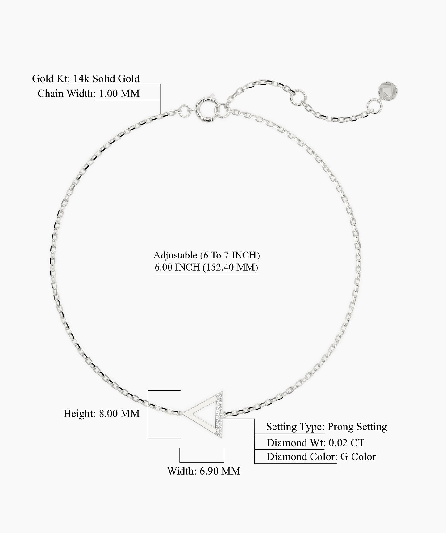 Gold Triangle Charm Bracelet