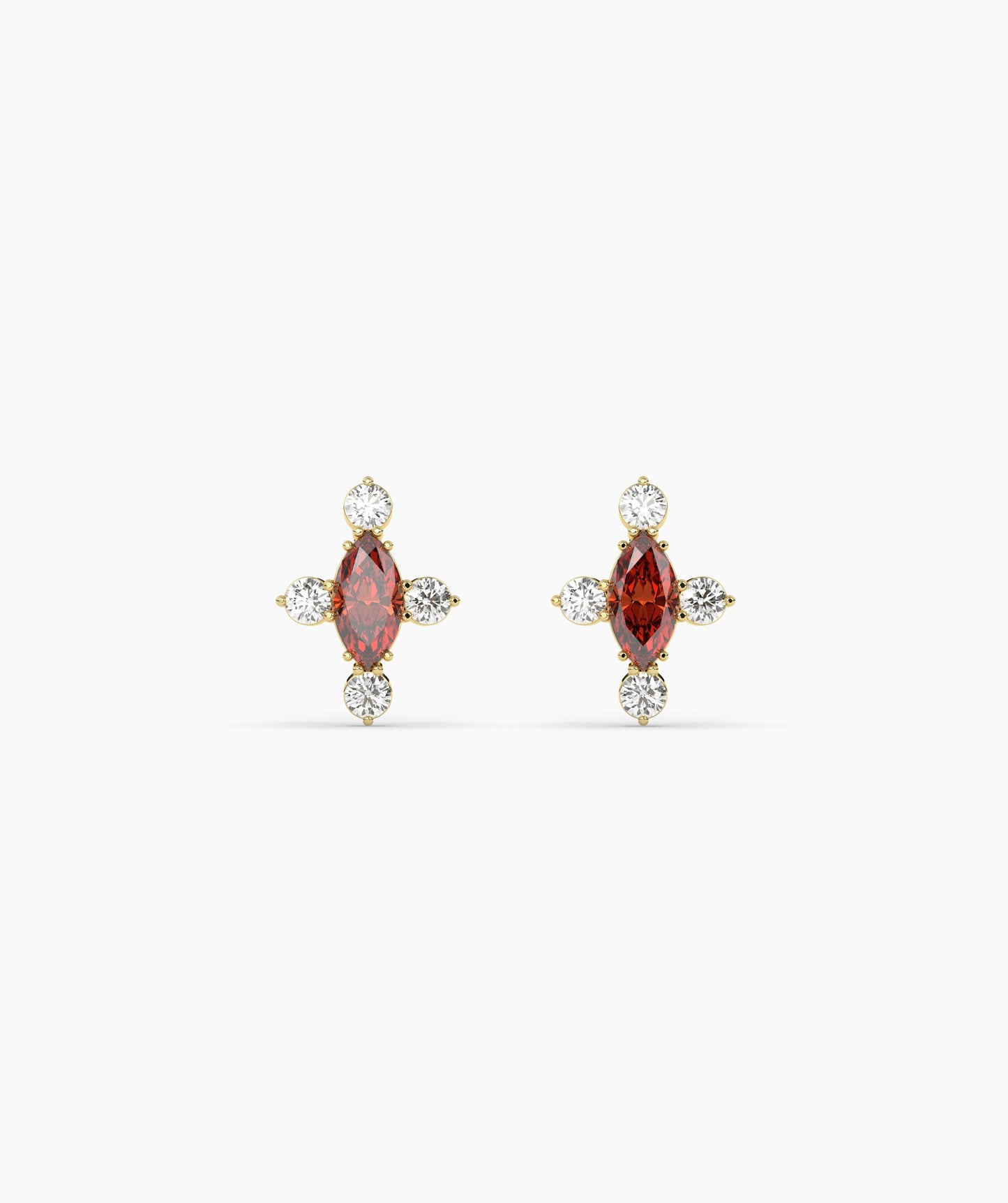 Marquise Garnet Cluster Earrings