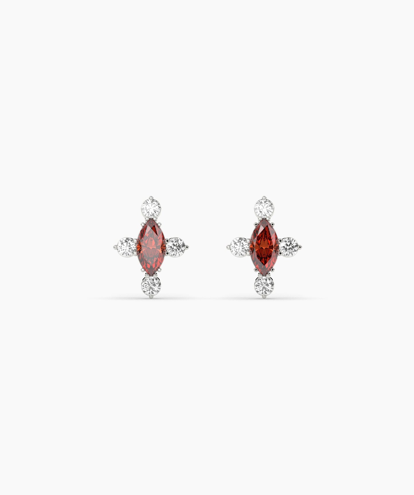 Marquise Garnet Cluster Earrings