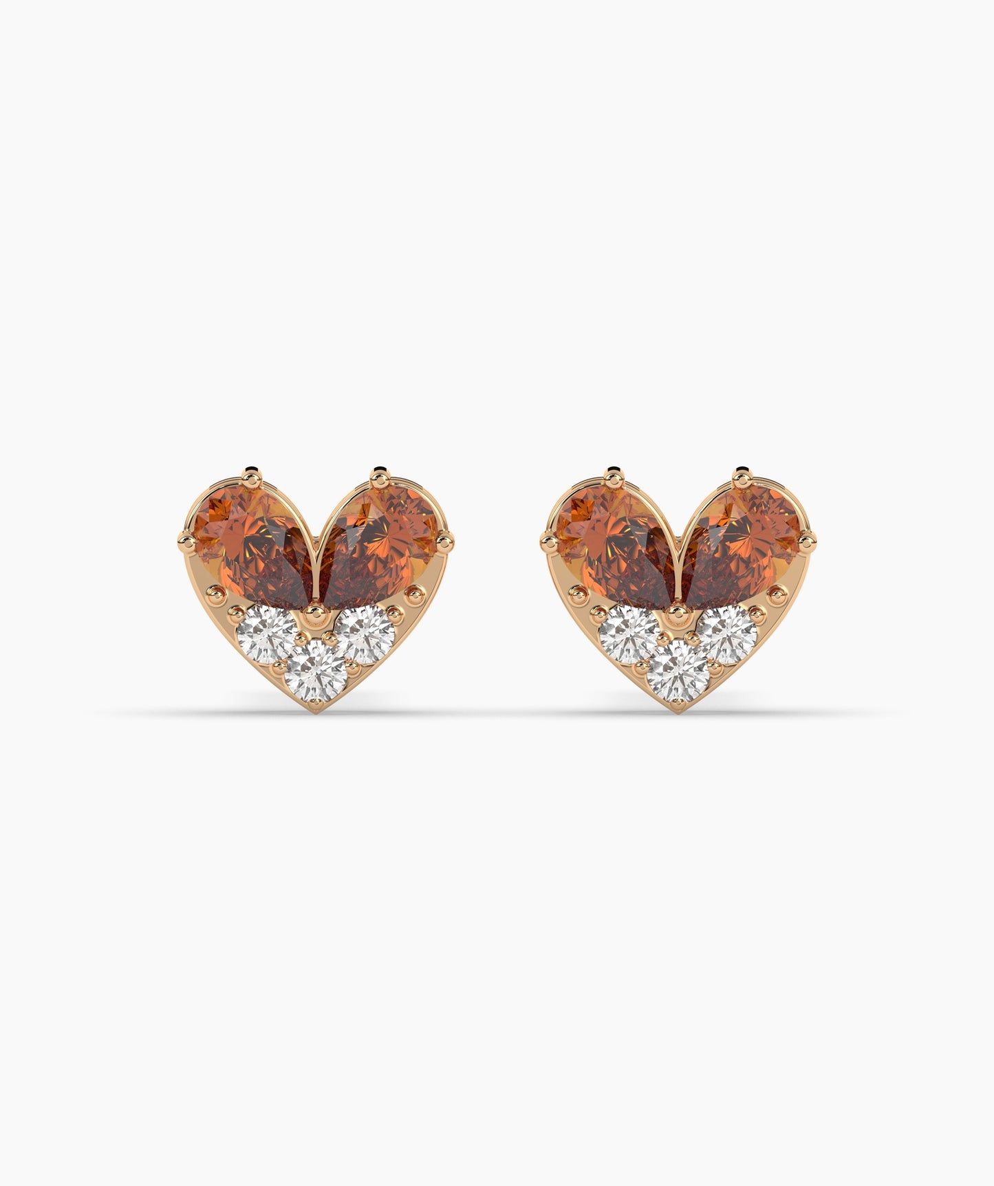 Elegant Heart Stud Earrings