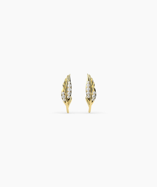 Delicate Gold Feather Earrings