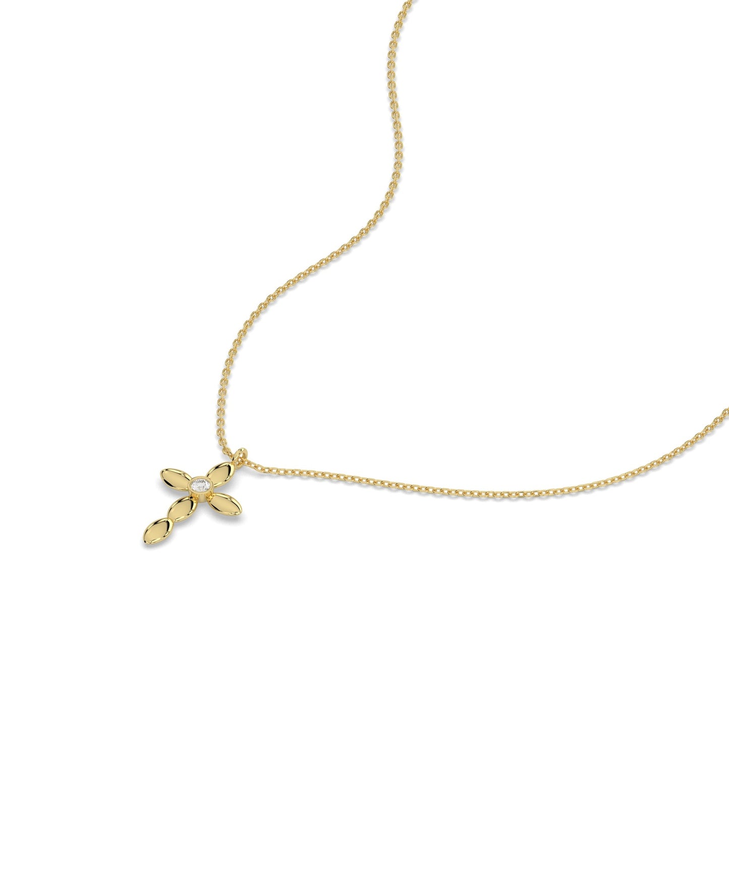 14K Gold Cross Necklace