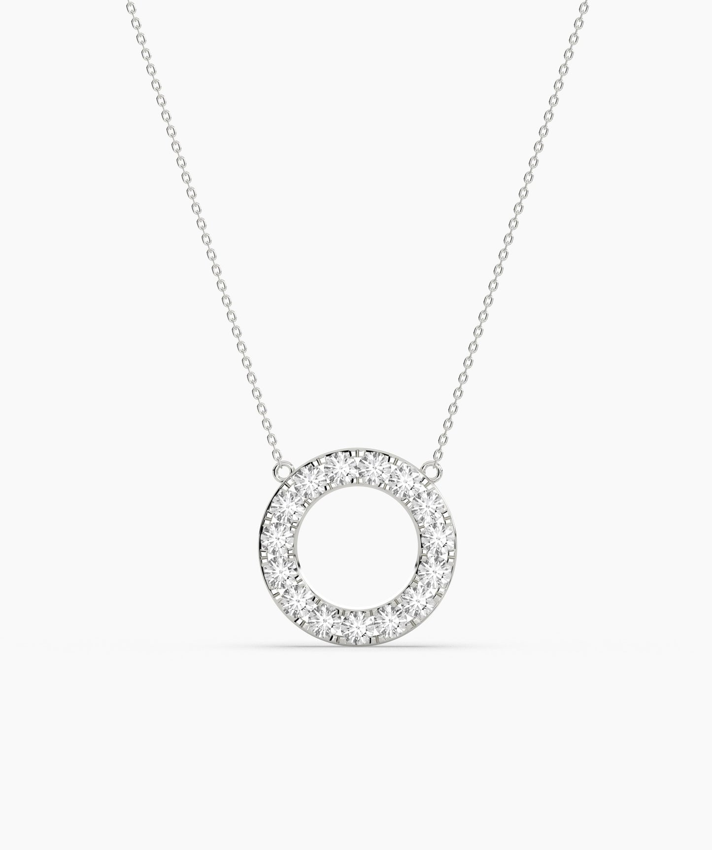 Dainty 14K Gold Diamond Circle Pendant