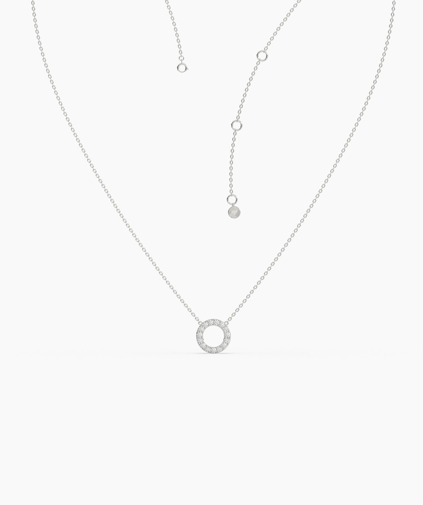 Dainty 14K Gold Diamond Circle Pendant