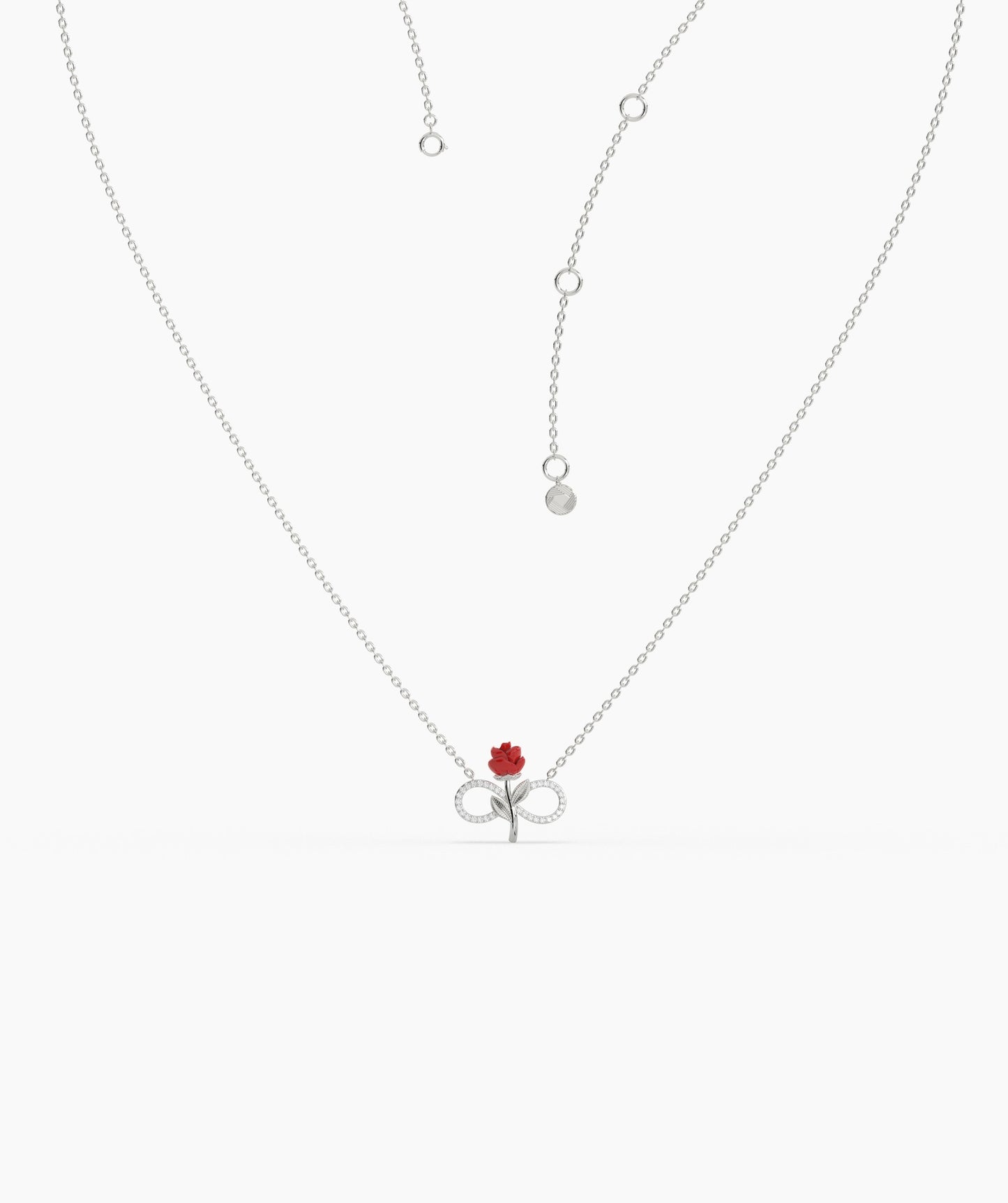 14K Gold Rose Infinity Necklace