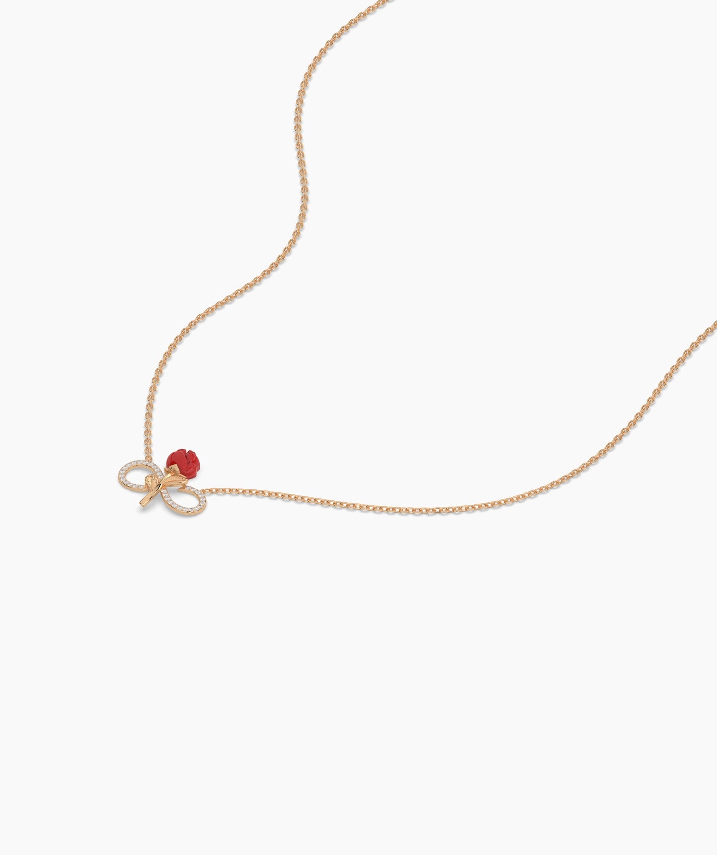 14K Gold Rose Infinity Necklace