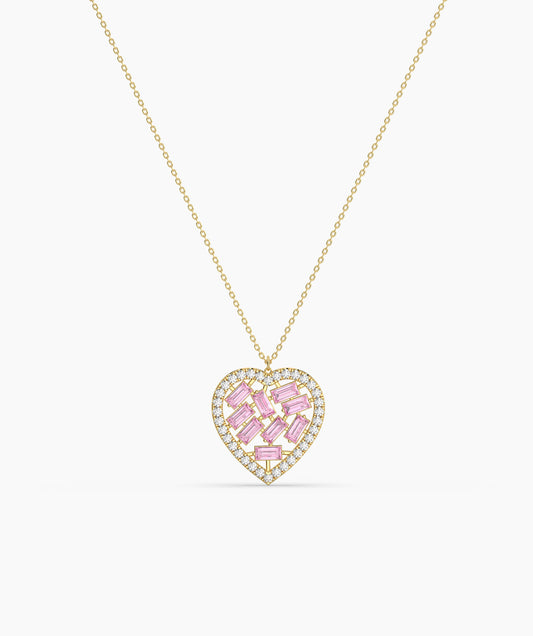 Pink Diamond Heart Pendant