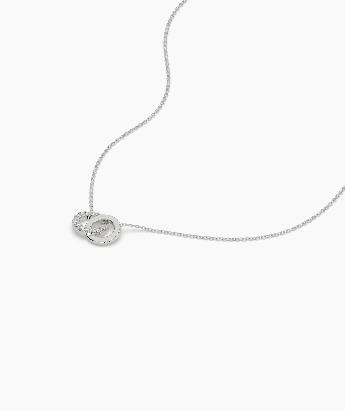14K Solid Gold Interlocking Circles Necklace