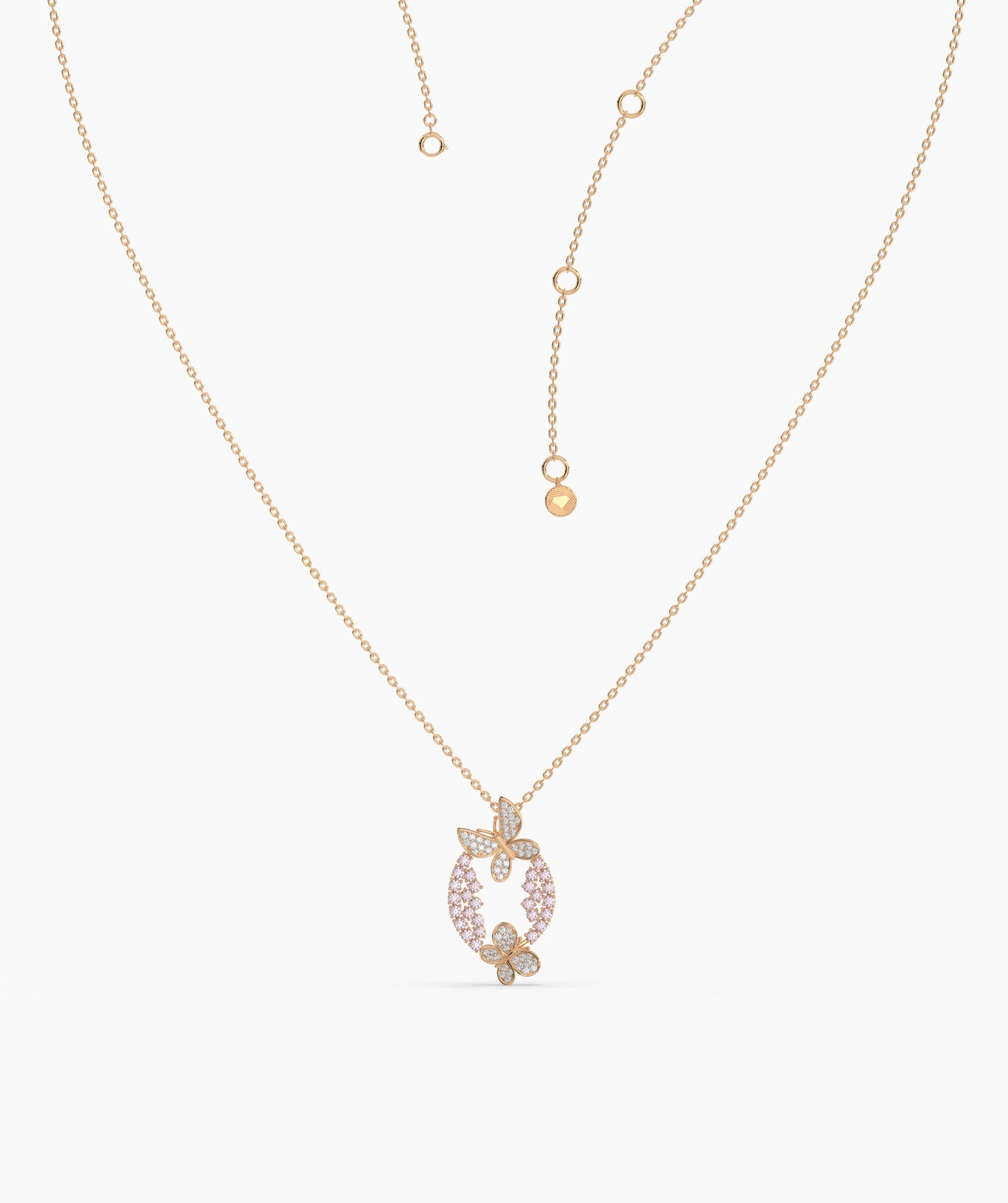 Gold Butterfly Wreath Necklace