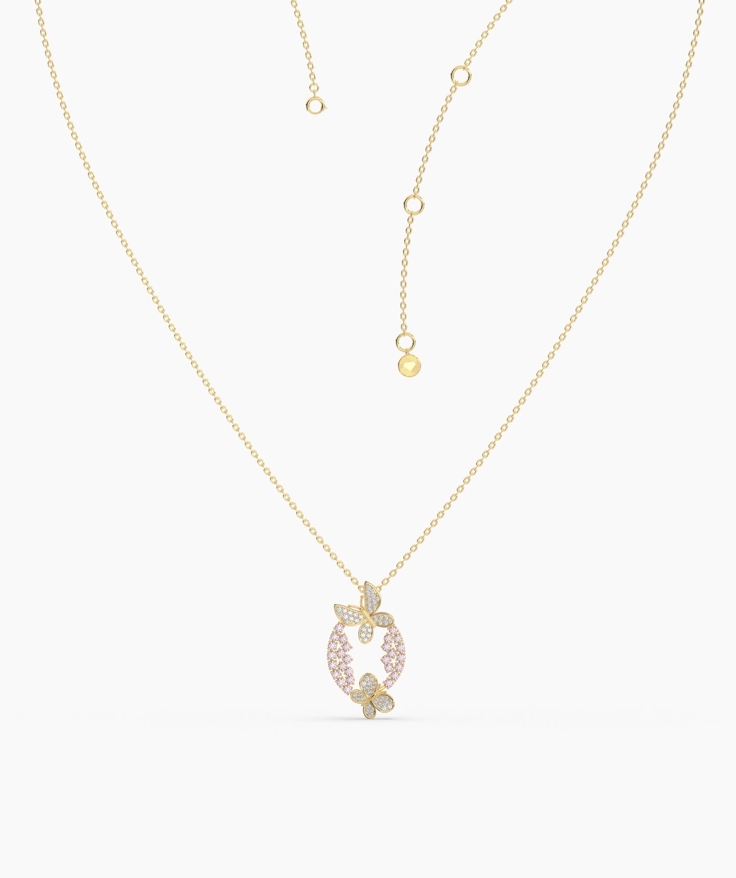 Gold Butterfly Wreath Necklace