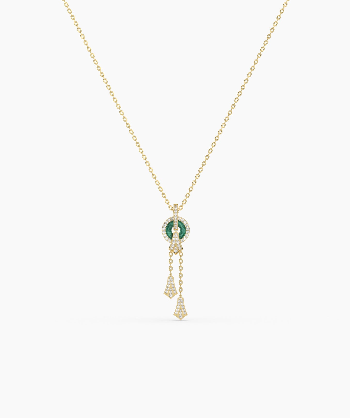 Emerald Green Circular Pendant Necklace