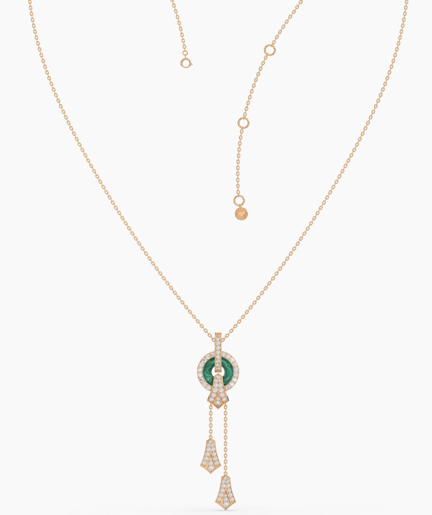 Emerald Green Circular Pendant Necklace