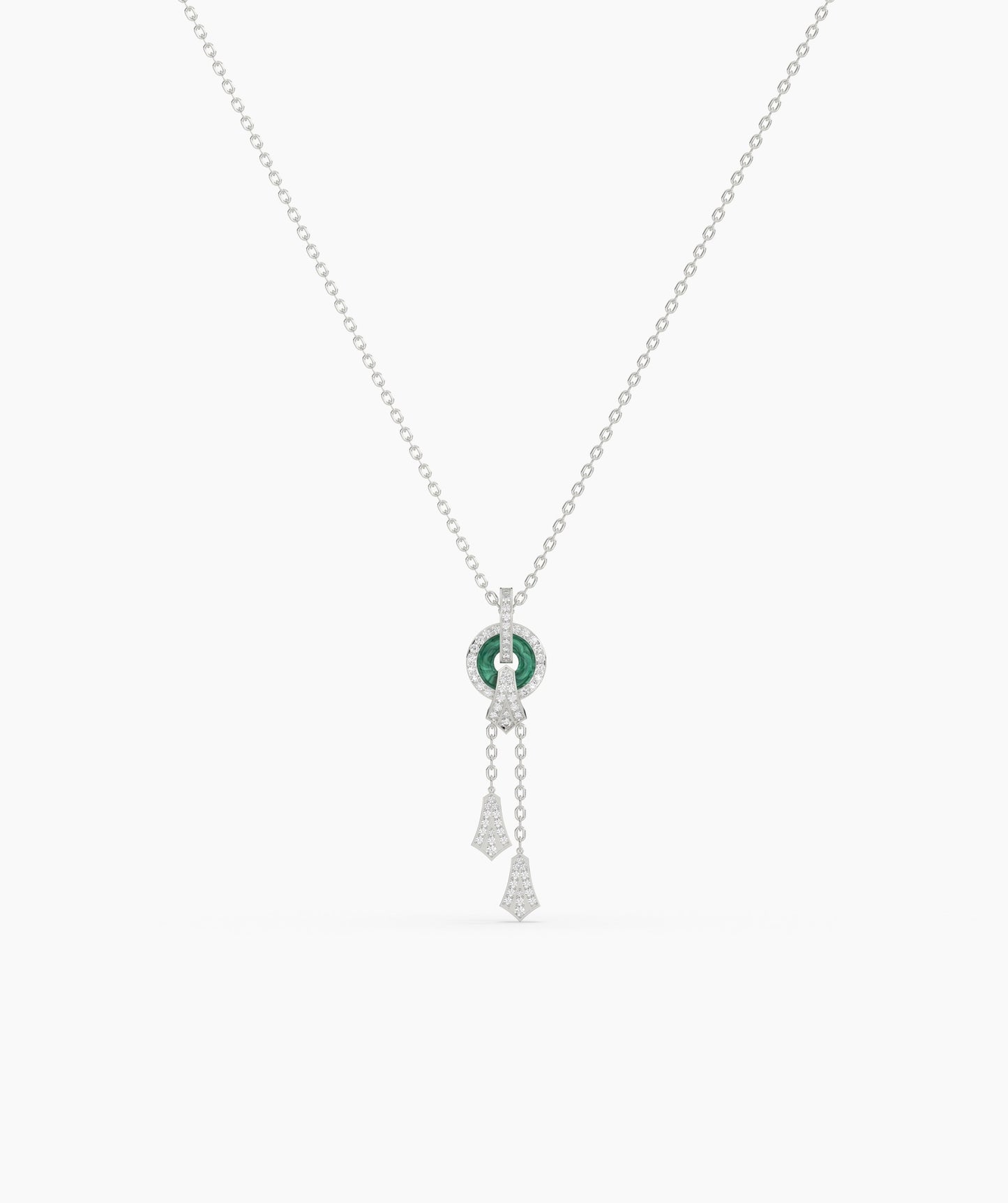 Emerald Green Circular Pendant Necklace