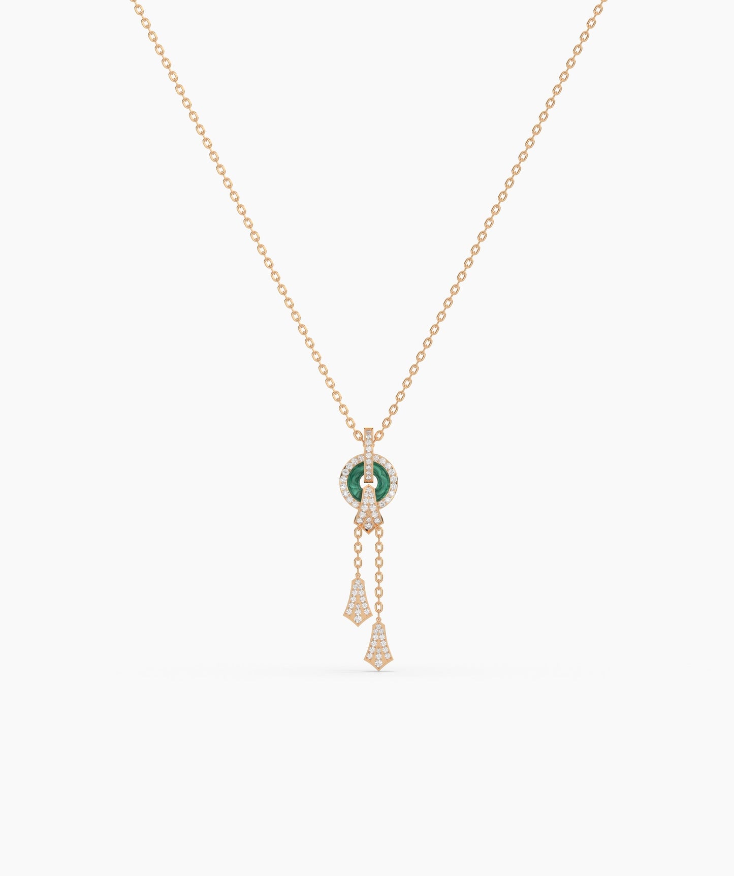 Emerald Green Circular Pendant Necklace