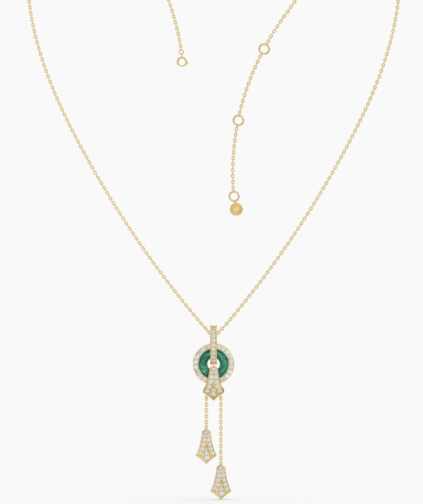 Emerald Green Circular Pendant Necklace