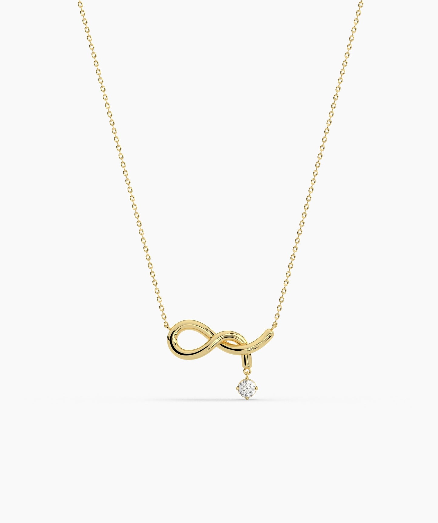 Infinity Symbol Diamond Drop Necklace