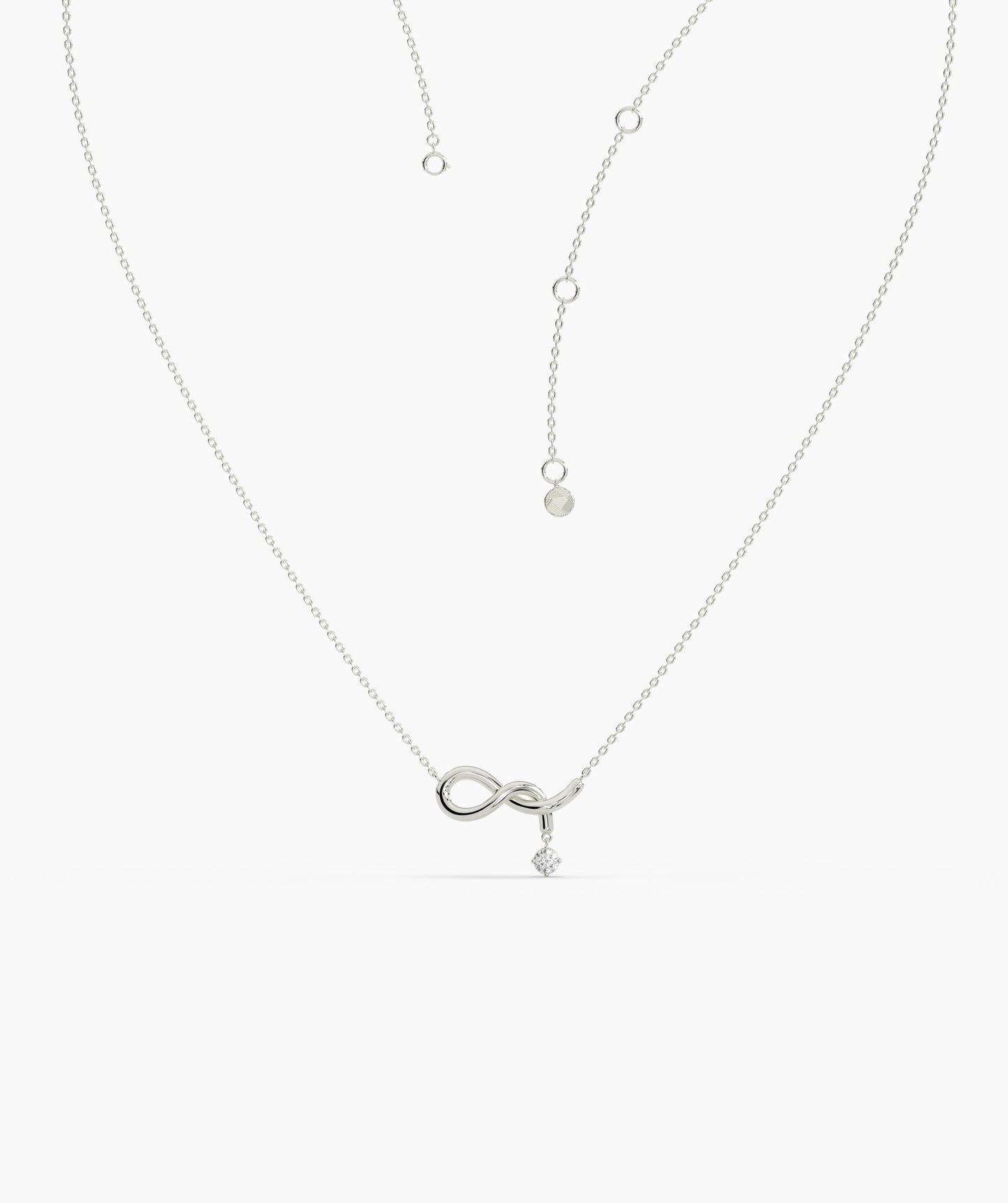 Infinity Symbol Diamond Drop Necklace