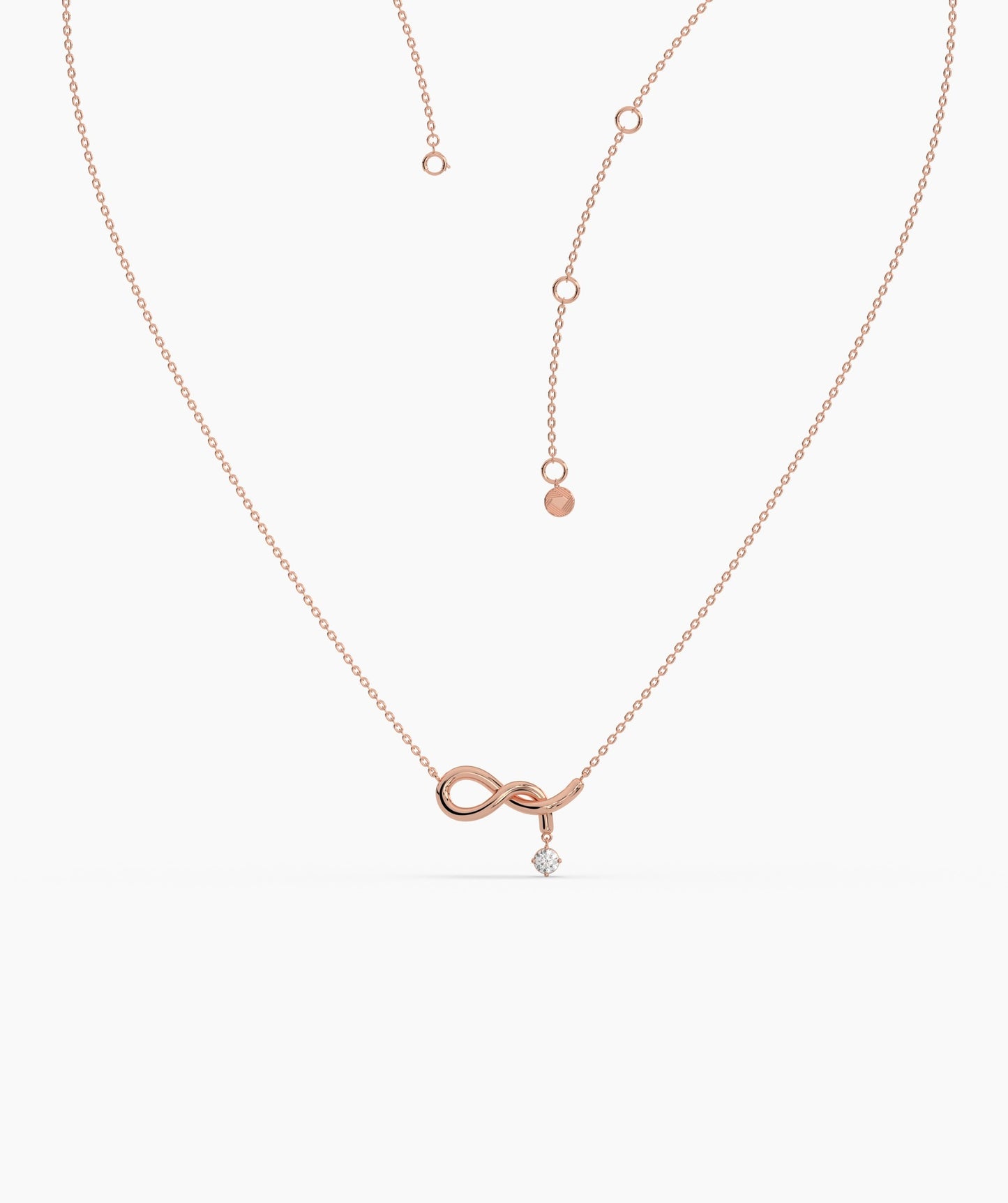 Infinity Symbol Diamond Drop Necklace