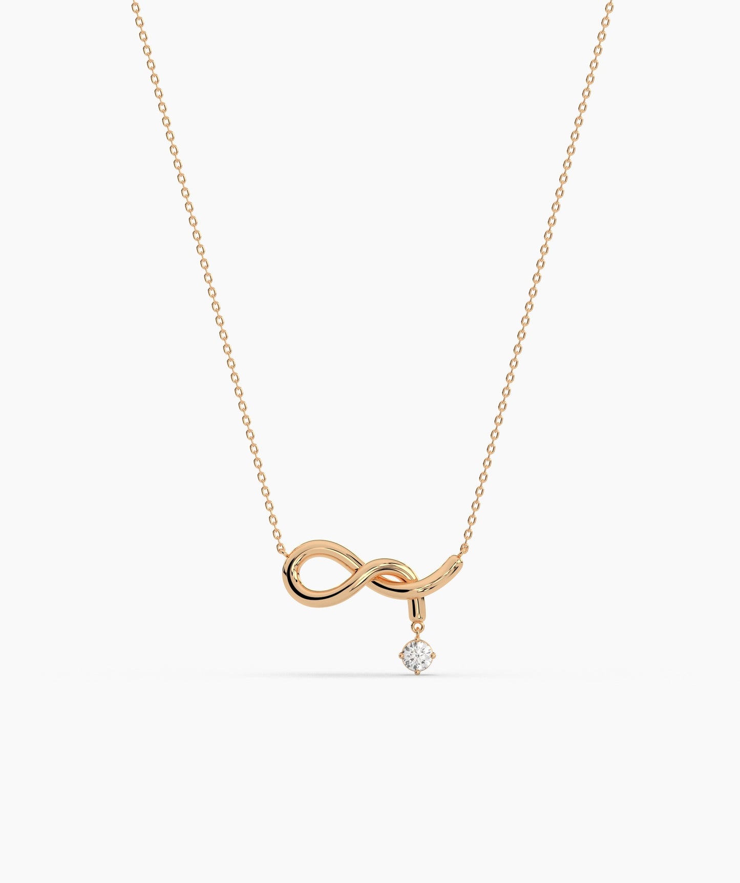 Infinity Symbol Diamond Drop Necklace