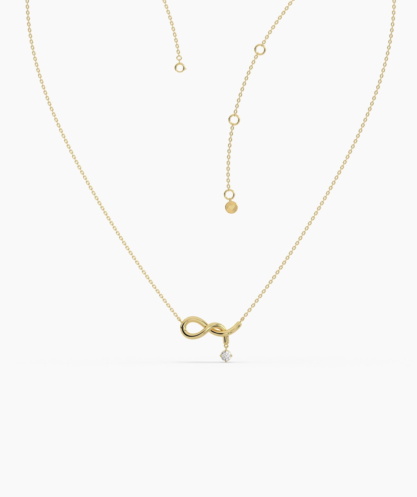 Infinity Symbol Diamond Drop Necklace
